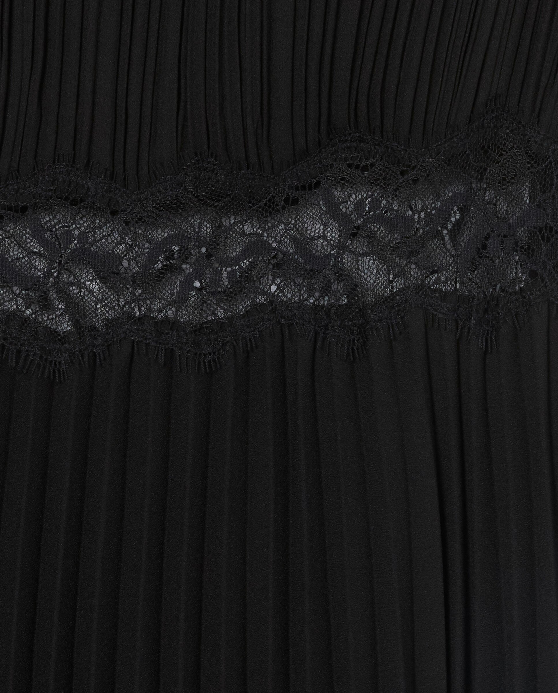 Vestido midi satinado plisado - Claudie Pierlot - Negro Negro-6