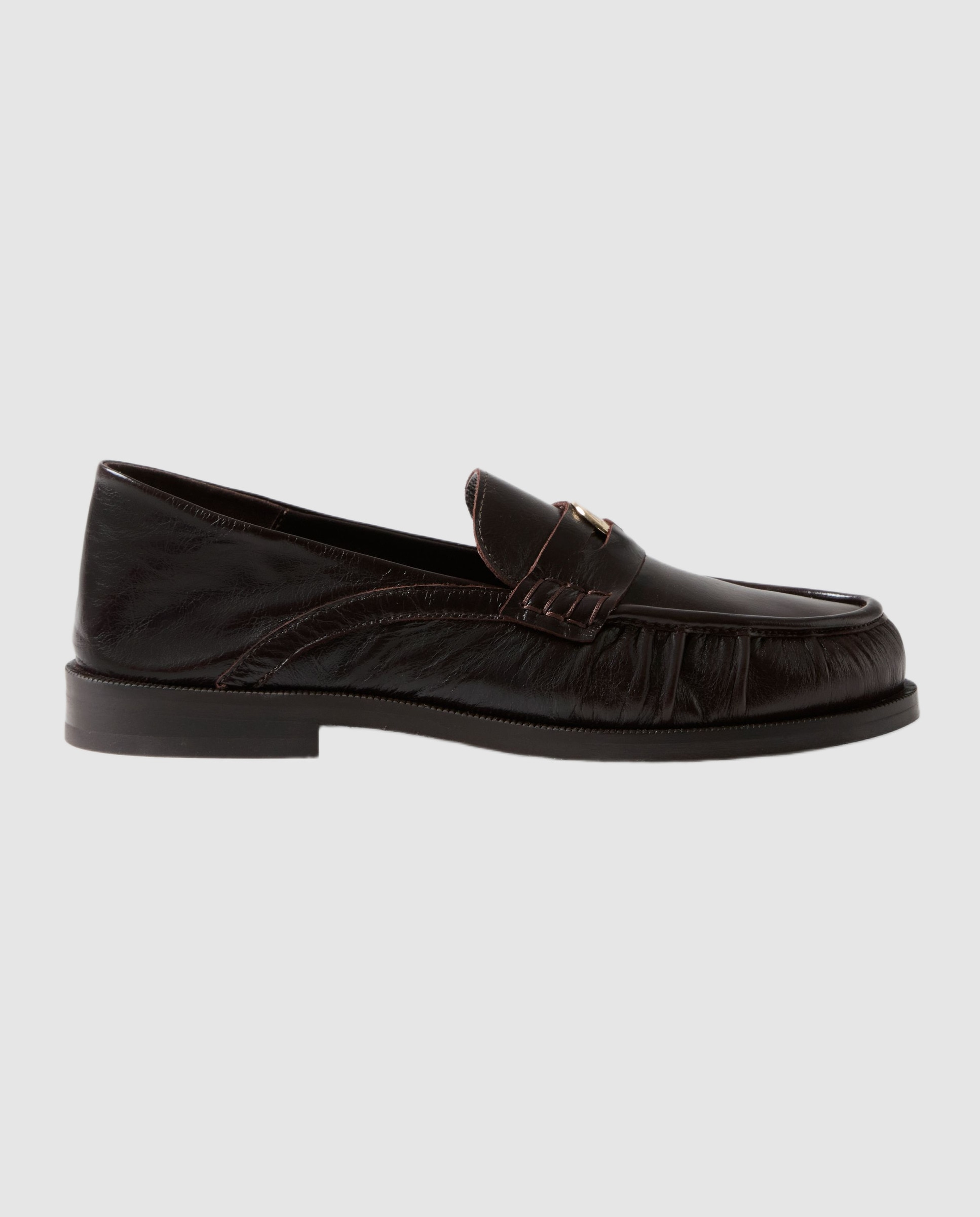 Mocasines planos de mujer de piel charol - Claudie Pierlot - Marrón oscuro Marrón oscuro-1