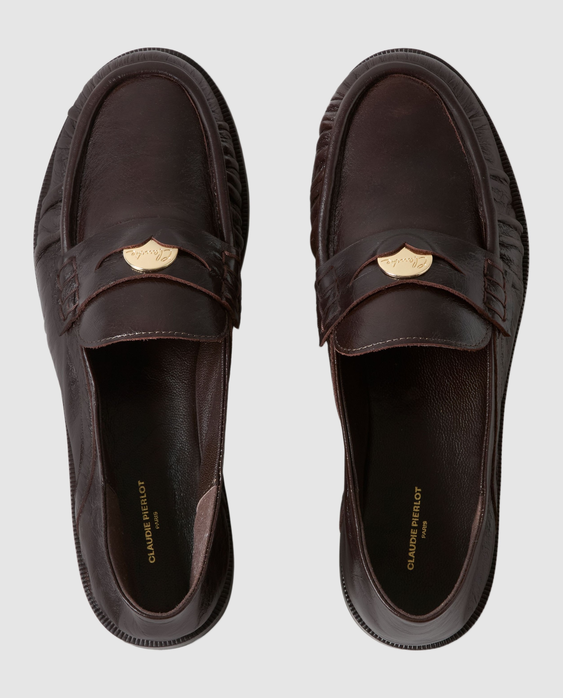 Mocasines planos de mujer de piel charol - Claudie Pierlot - Marrón oscuro Marrón oscuro-2