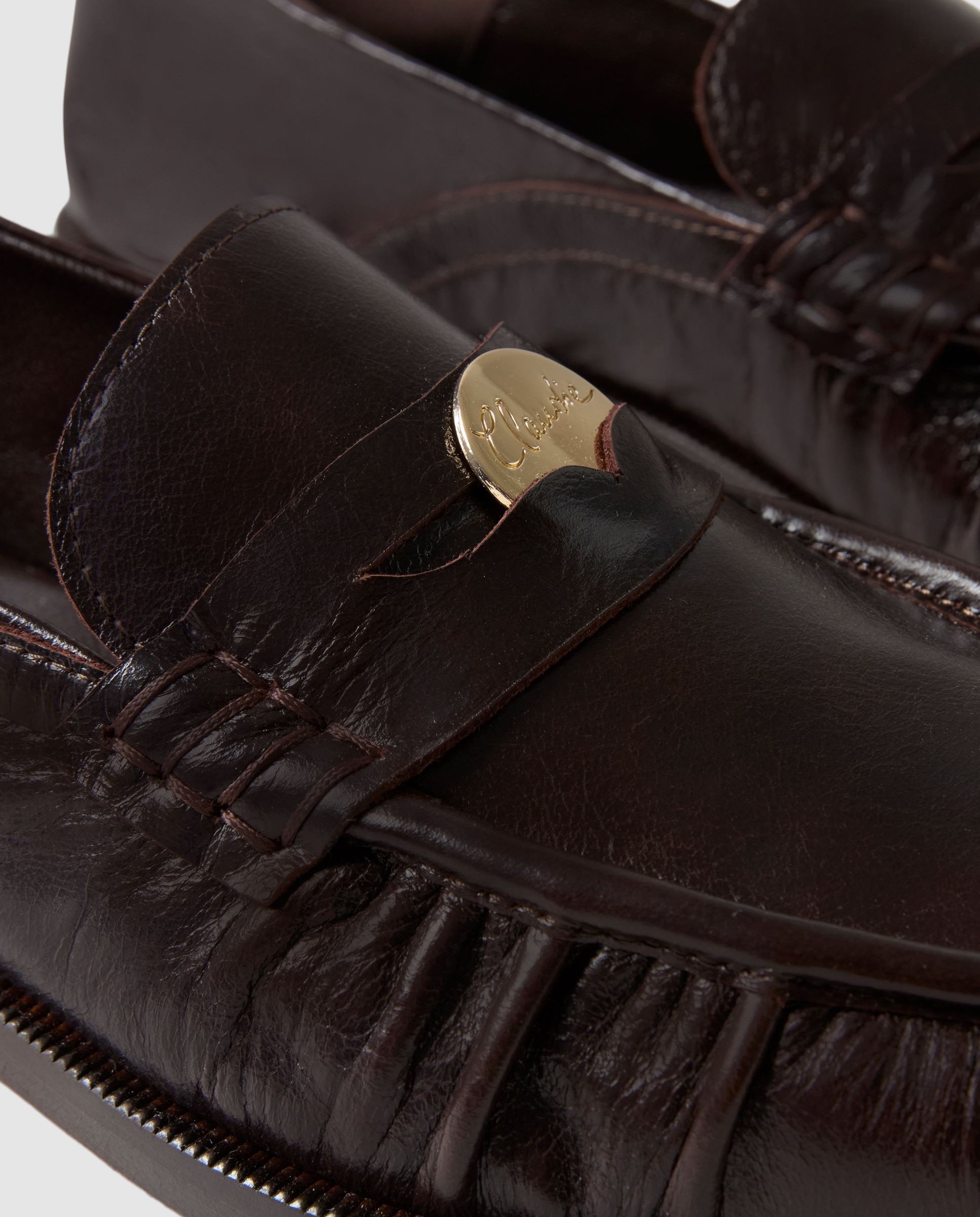Mocasines planos de mujer de piel charol - Claudie Pierlot - Marrón oscuro Marrón oscuro-5