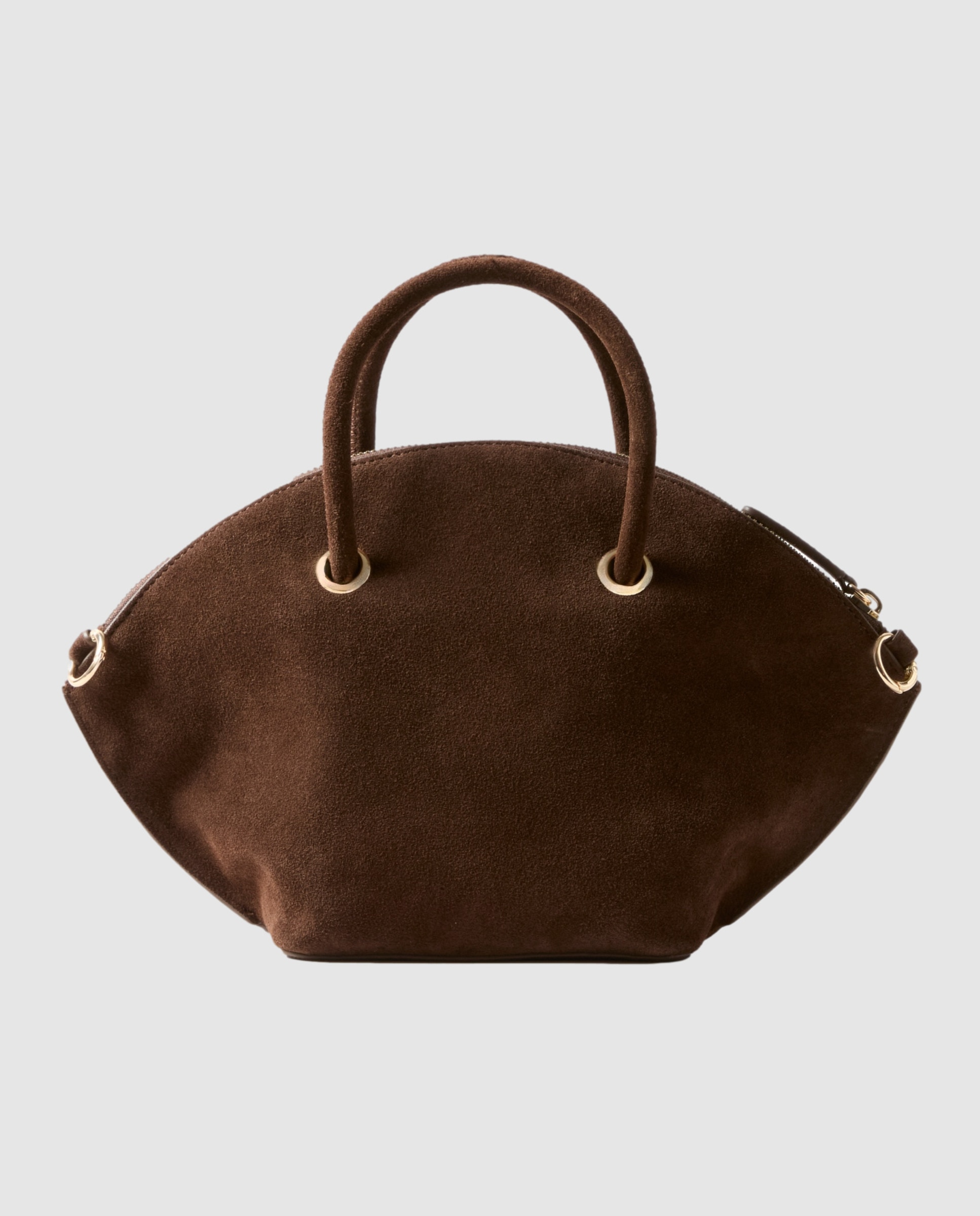 Bolso de mano de mujer en ante flexible multiposición con cremallera - Claudie Pierlot - Marrón Marrón-3