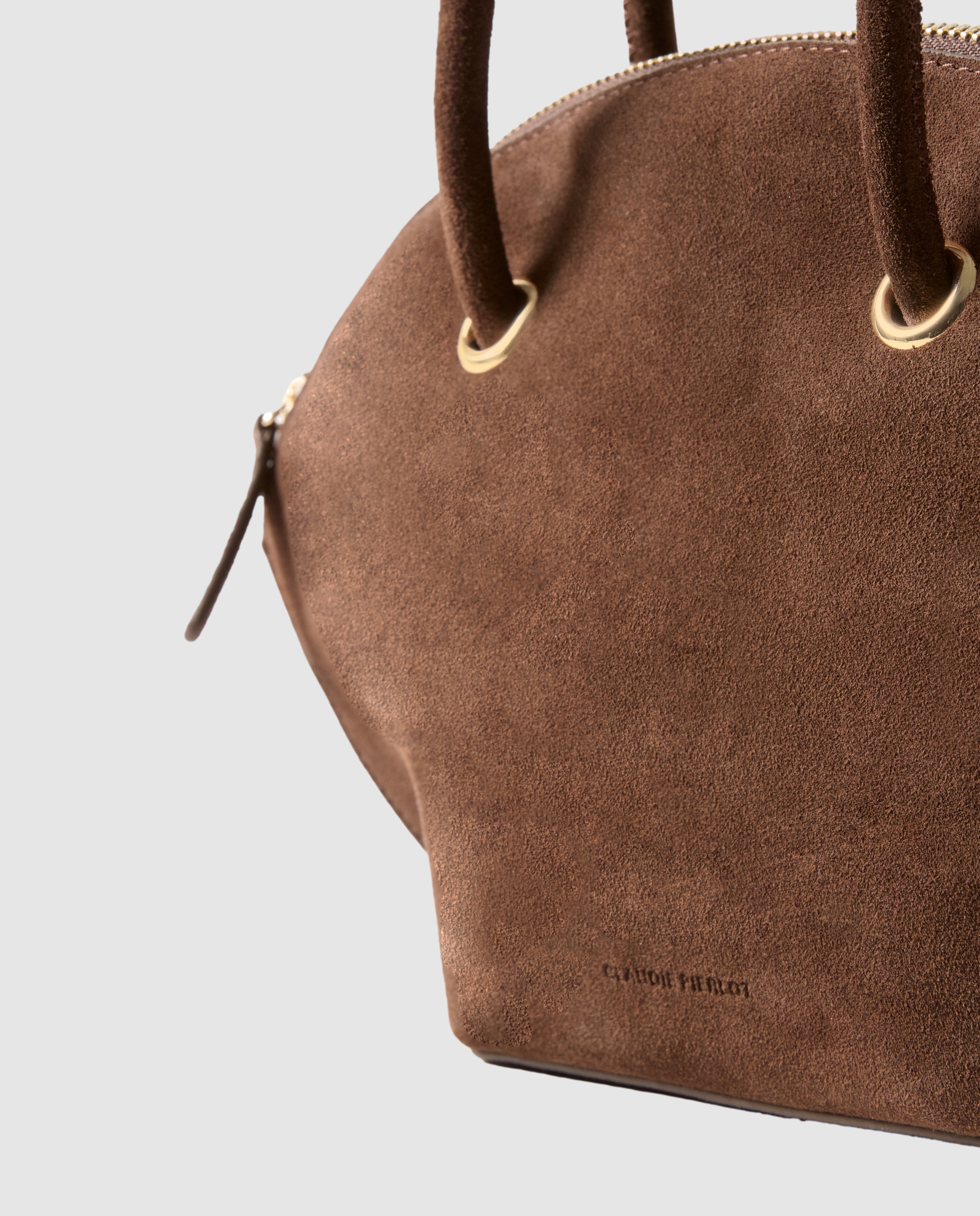Bolso de mano de mujer en ante flexible multiposición con cremallera - Claudie Pierlot - Marrón Marrón-5