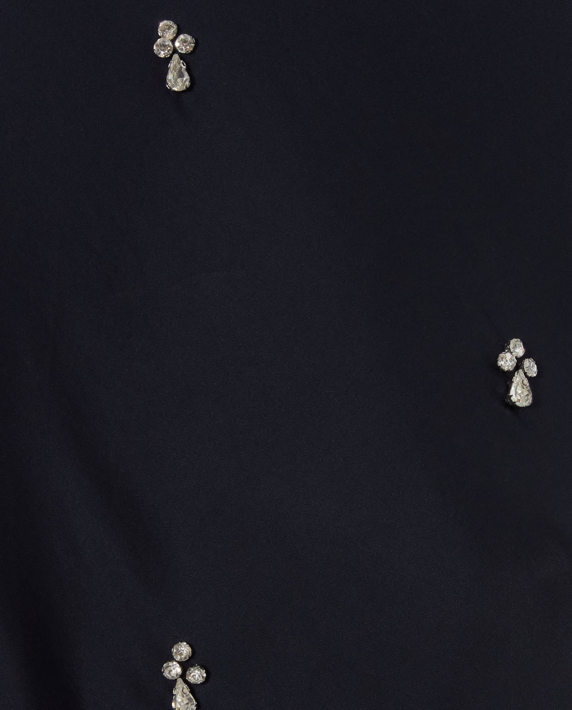 Vestido largo de satén con bordados de perlas y strass - Claudie Pierlot - Azul marino Azul marino-7