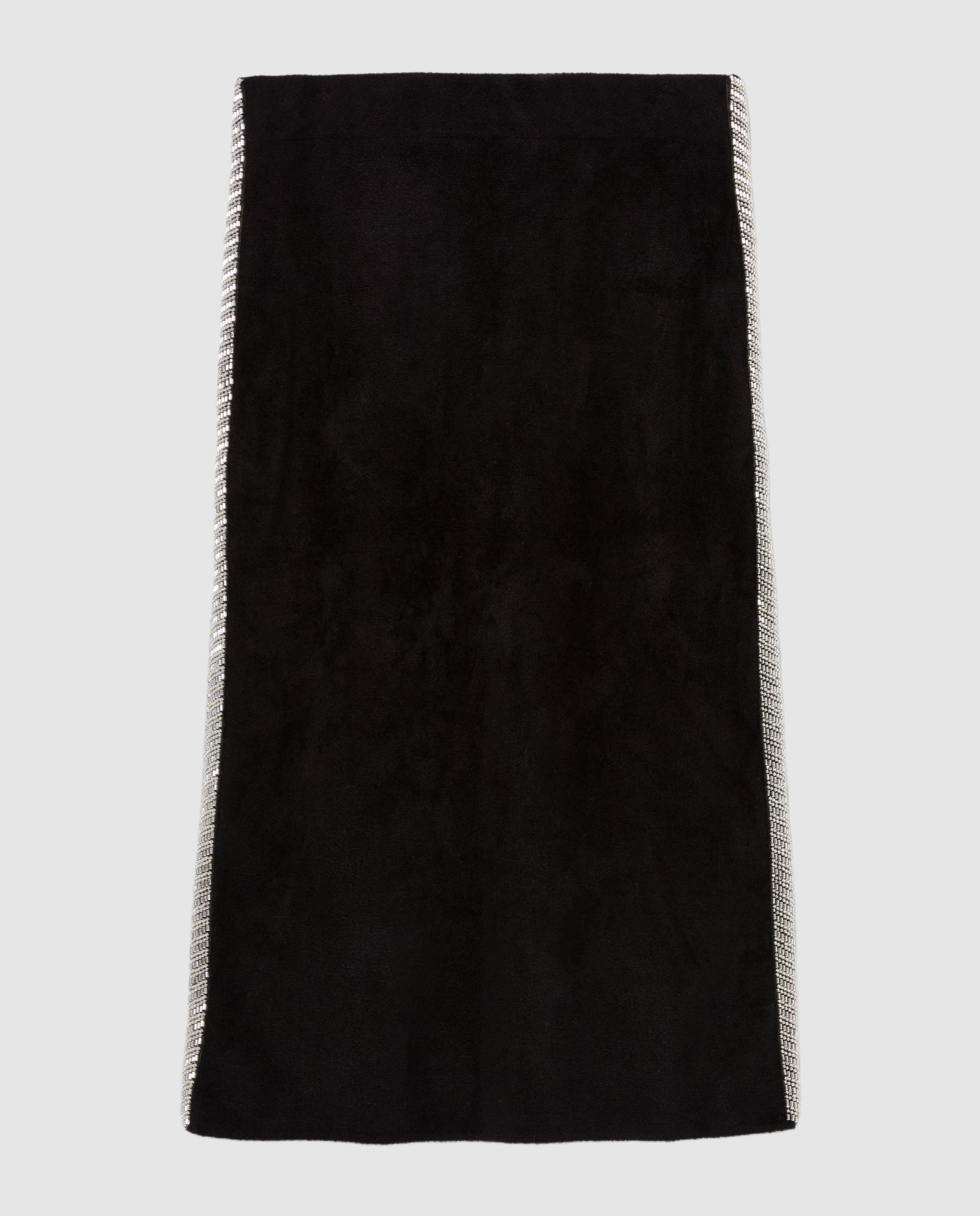 Falda midi recta de punto terciopelo y cintura alta - Claudie Pierlot - Negro Negro-6