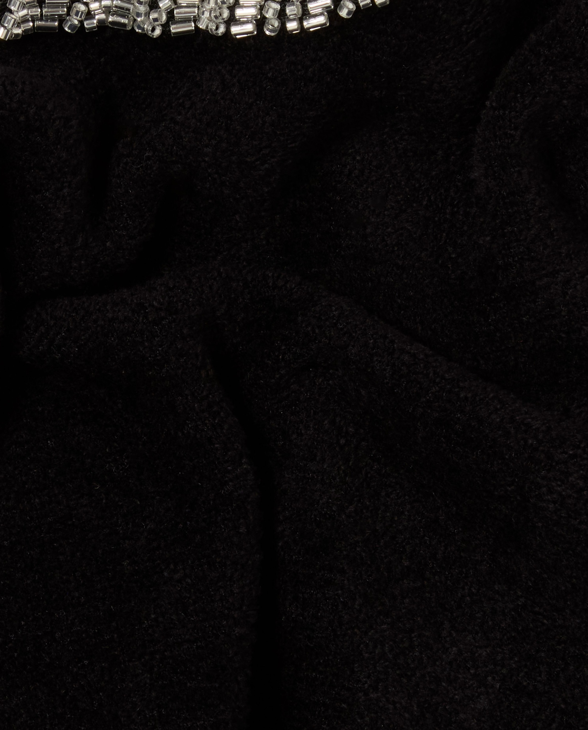 Top de mujer corto efecto terciopelo con perlas - Claudie Pierlot - Negro Negro-7