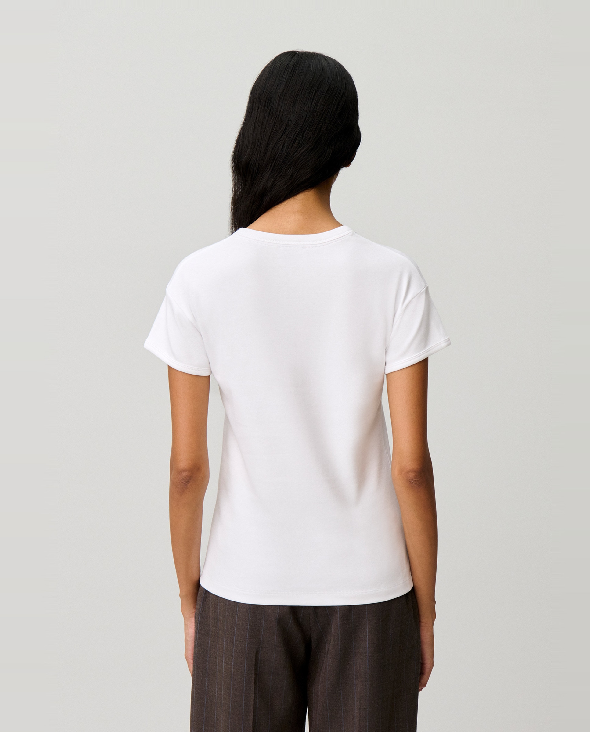 Camiseta de mujer de manga corta y corte entallado - Claudie Pierlot - Blanco Blanco-2