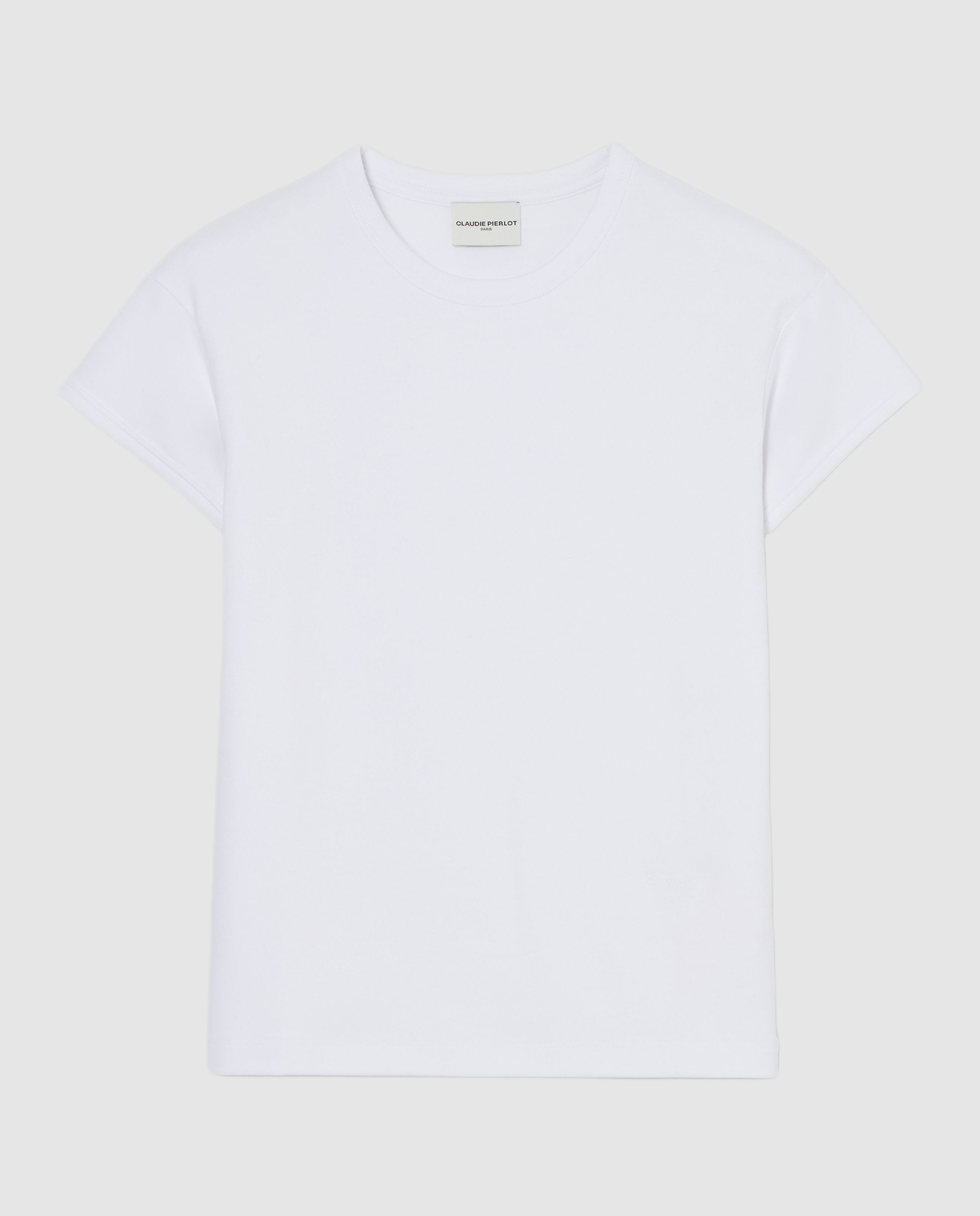 Camiseta de mujer de manga corta y corte entallado - Claudie Pierlot - Blanco Blanco-6
