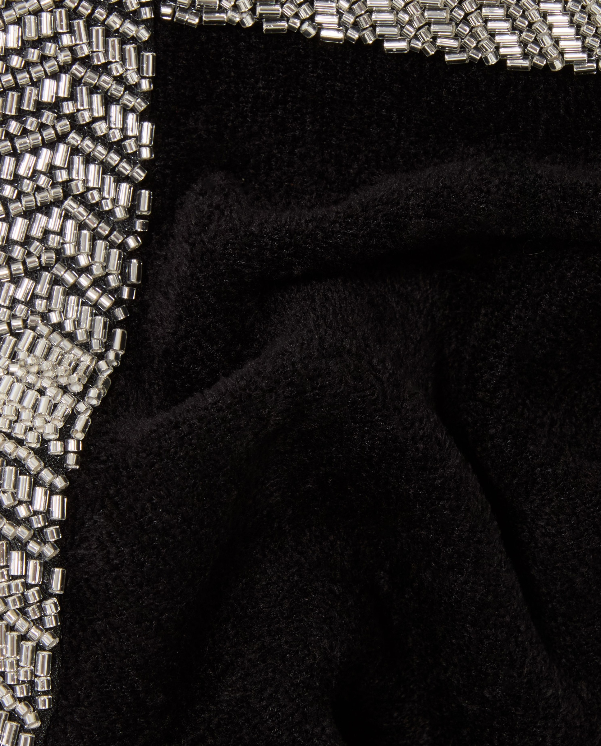 Vestido corto evasé sin mangas de terciopelo con perlas - Claudie Pierlot - Negro Negro-7
