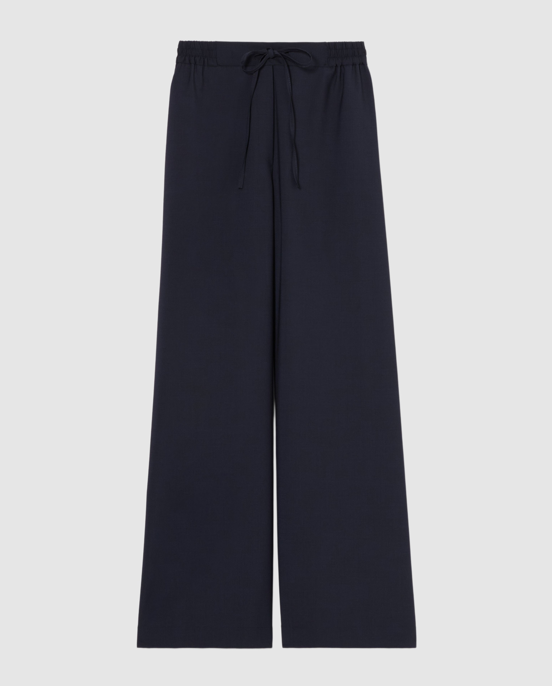 Pantalones anchos de mujer de punto fluido de cintura elástica - Claudie Pierlot - Azul marino Azul marino-7