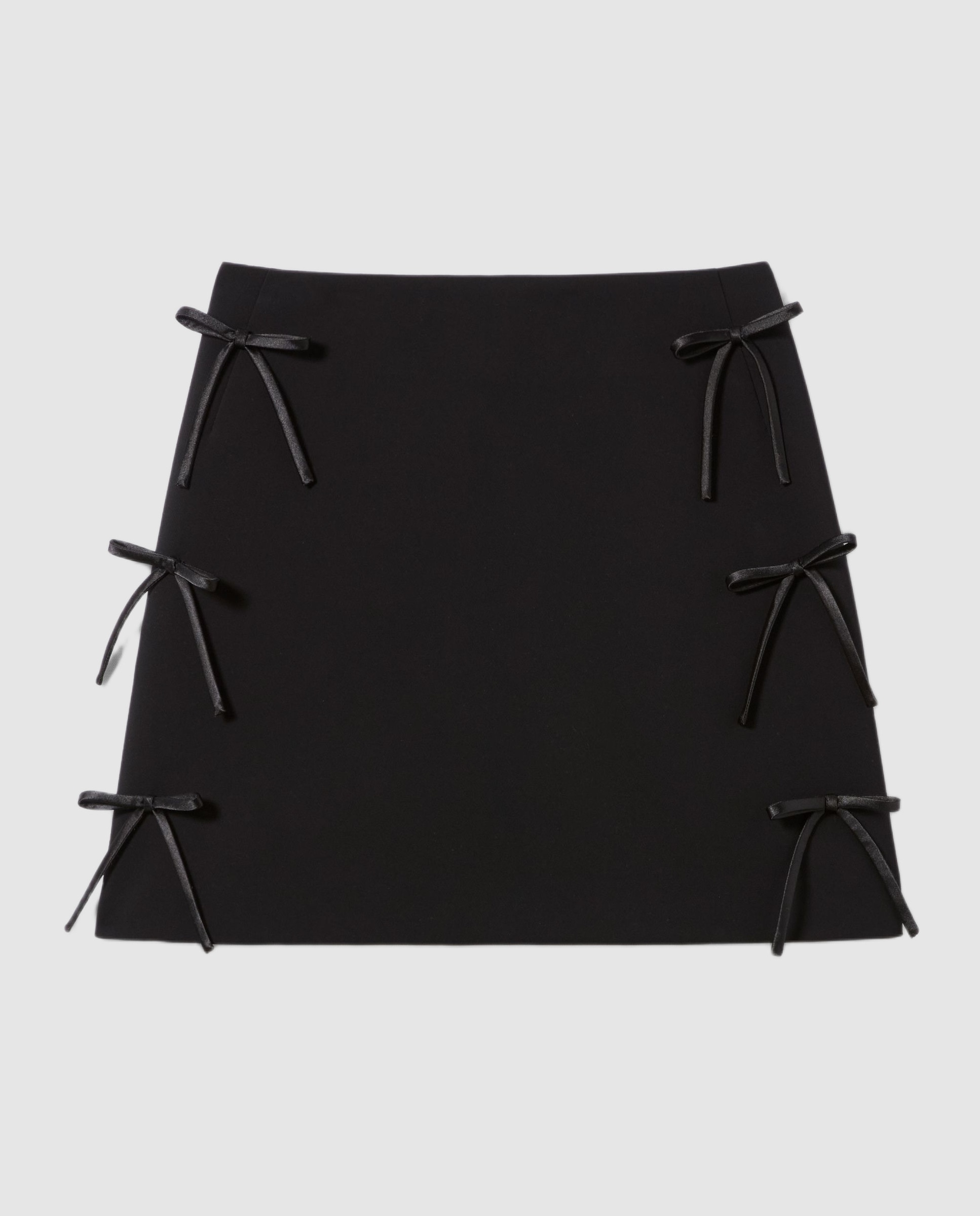 Falda corta recta evasé con lazos de satén - Claudie Pierlot - Negro Negro-6