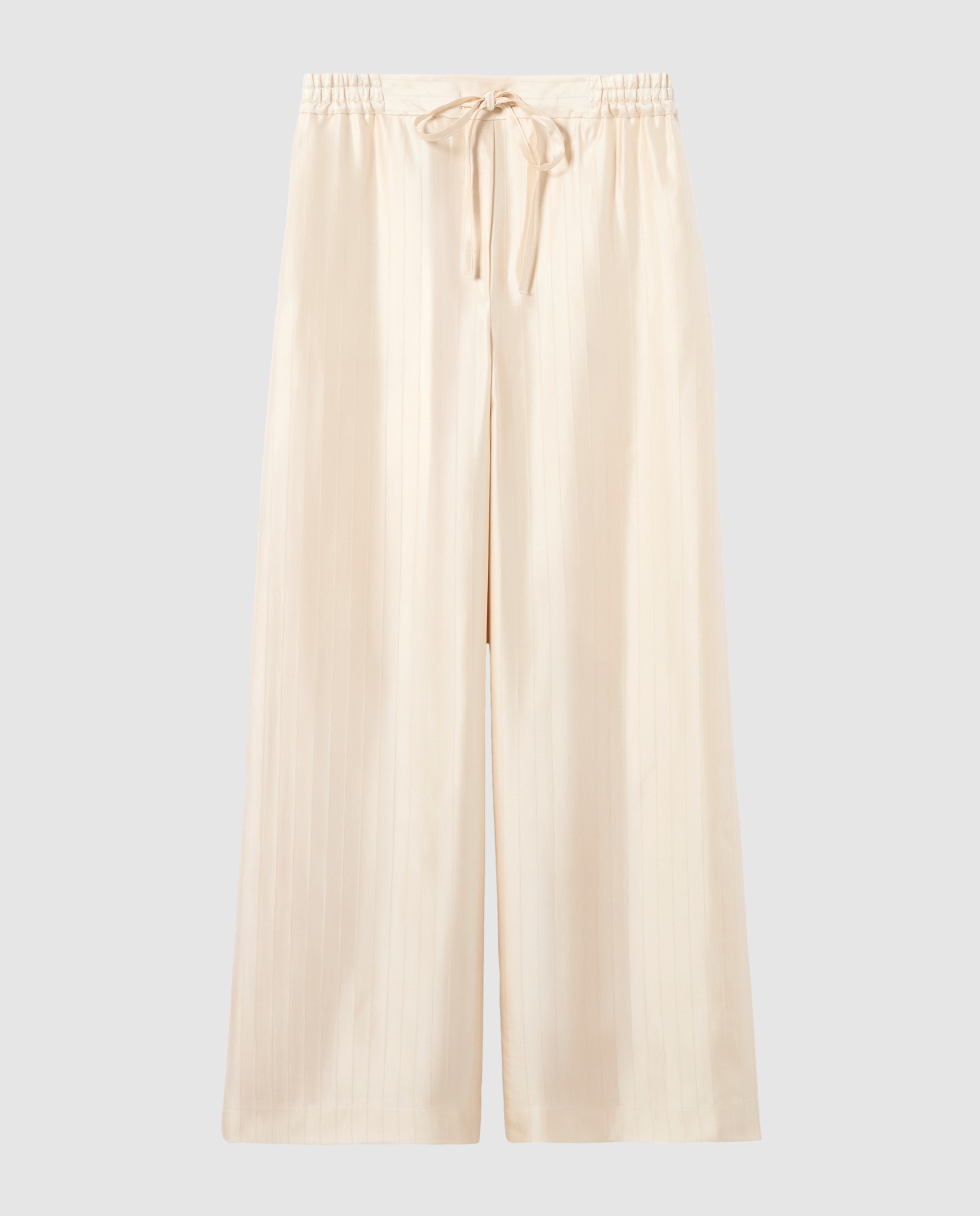 Pantalones anchos de mujer fluidos con rayas satinadas - Claudie Pierlot - Beige Beige-7