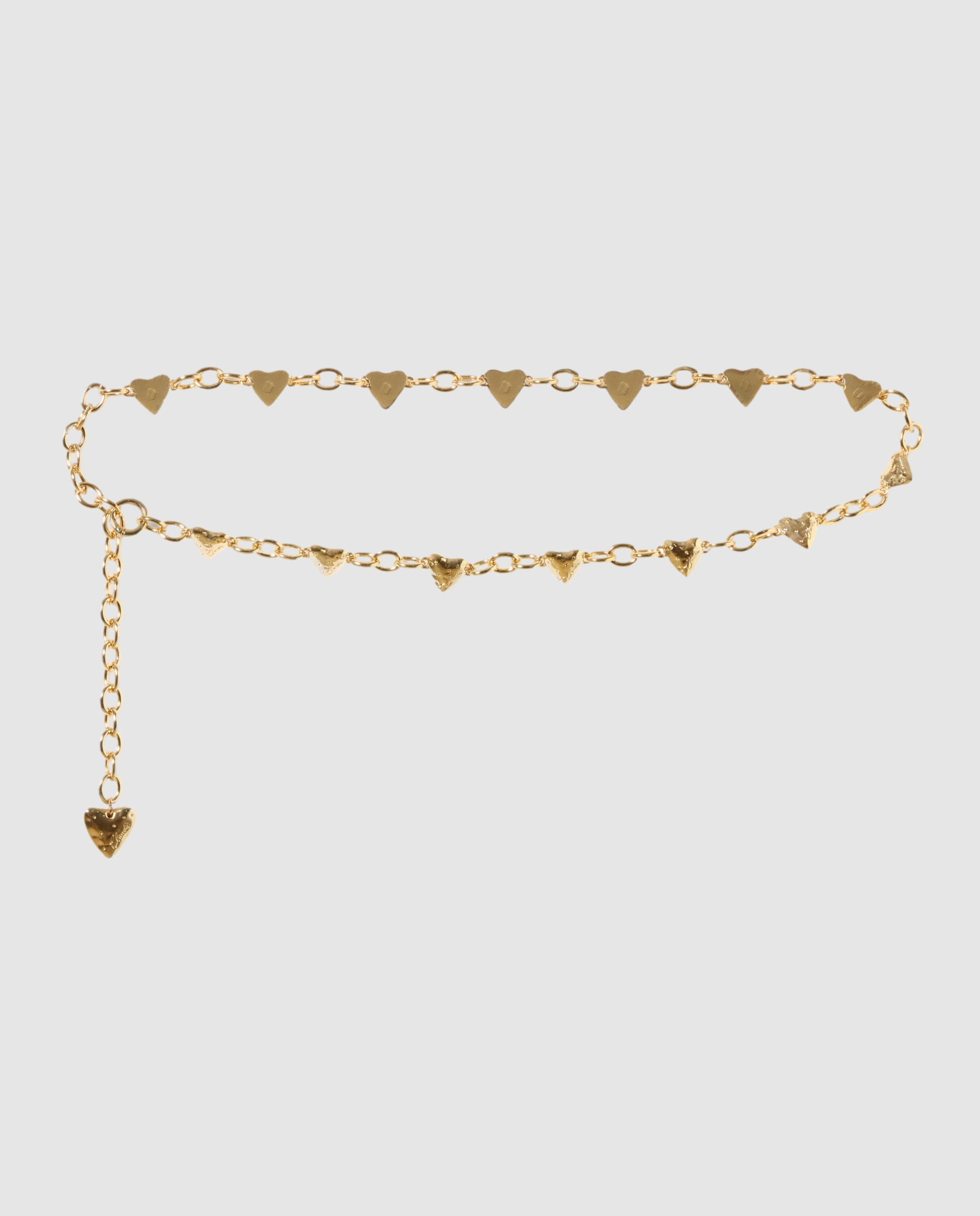 Cinturón de cadena para fiesta con colgante corazón martillado y strass - Claudie Pierlot - Oro Oro-1