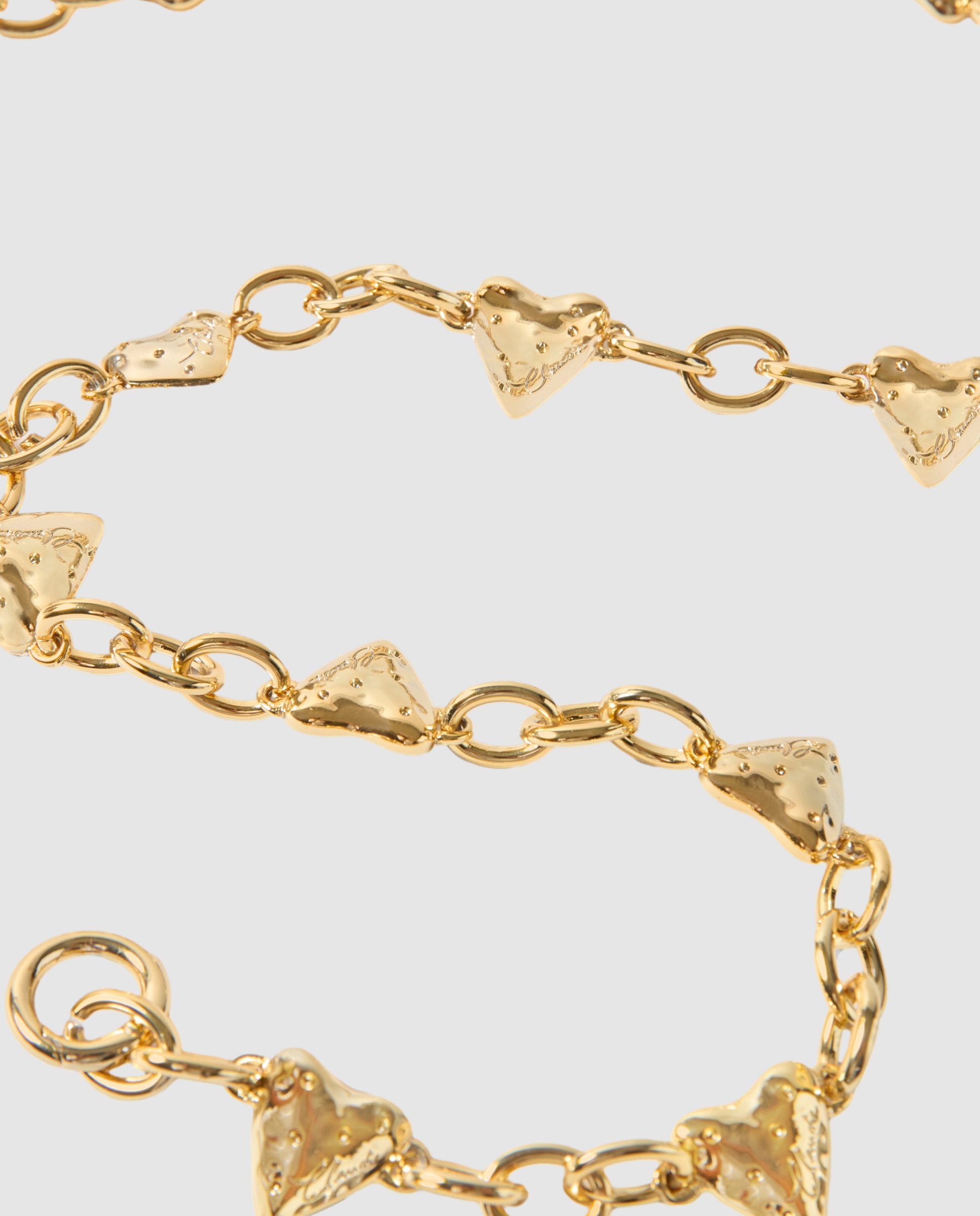 Cinturón de cadena para fiesta con colgante corazón martillado y strass - Claudie Pierlot - Oro Oro-4
