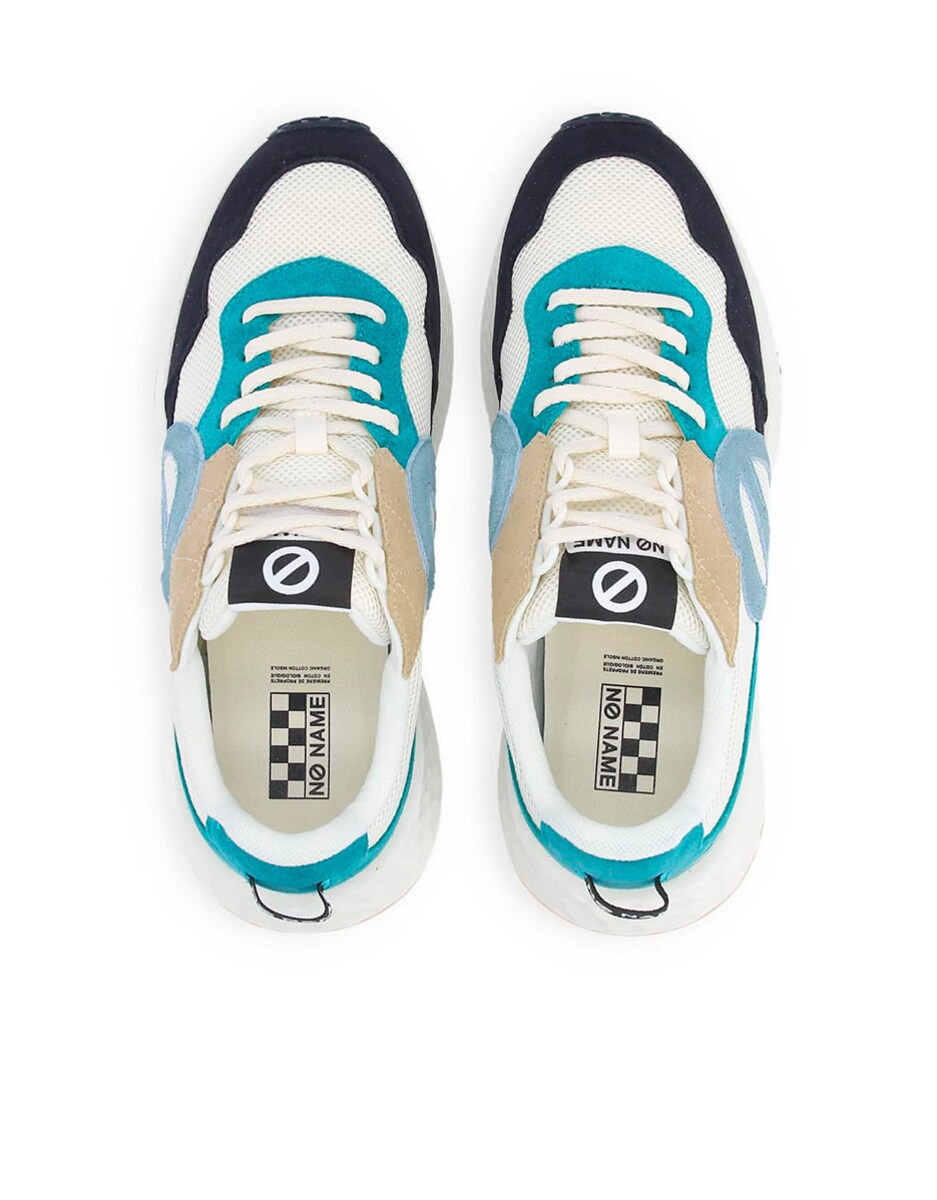 Zapatillas de piel de hombre combinadas con malla reciclada y