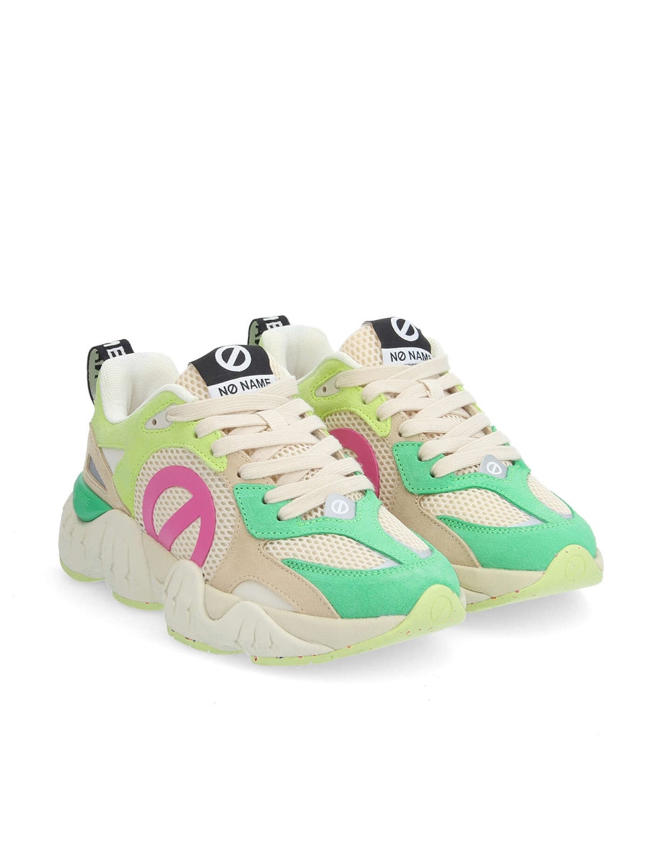 Zapatillas de piel de mujer de estilo Running combinadas con malla