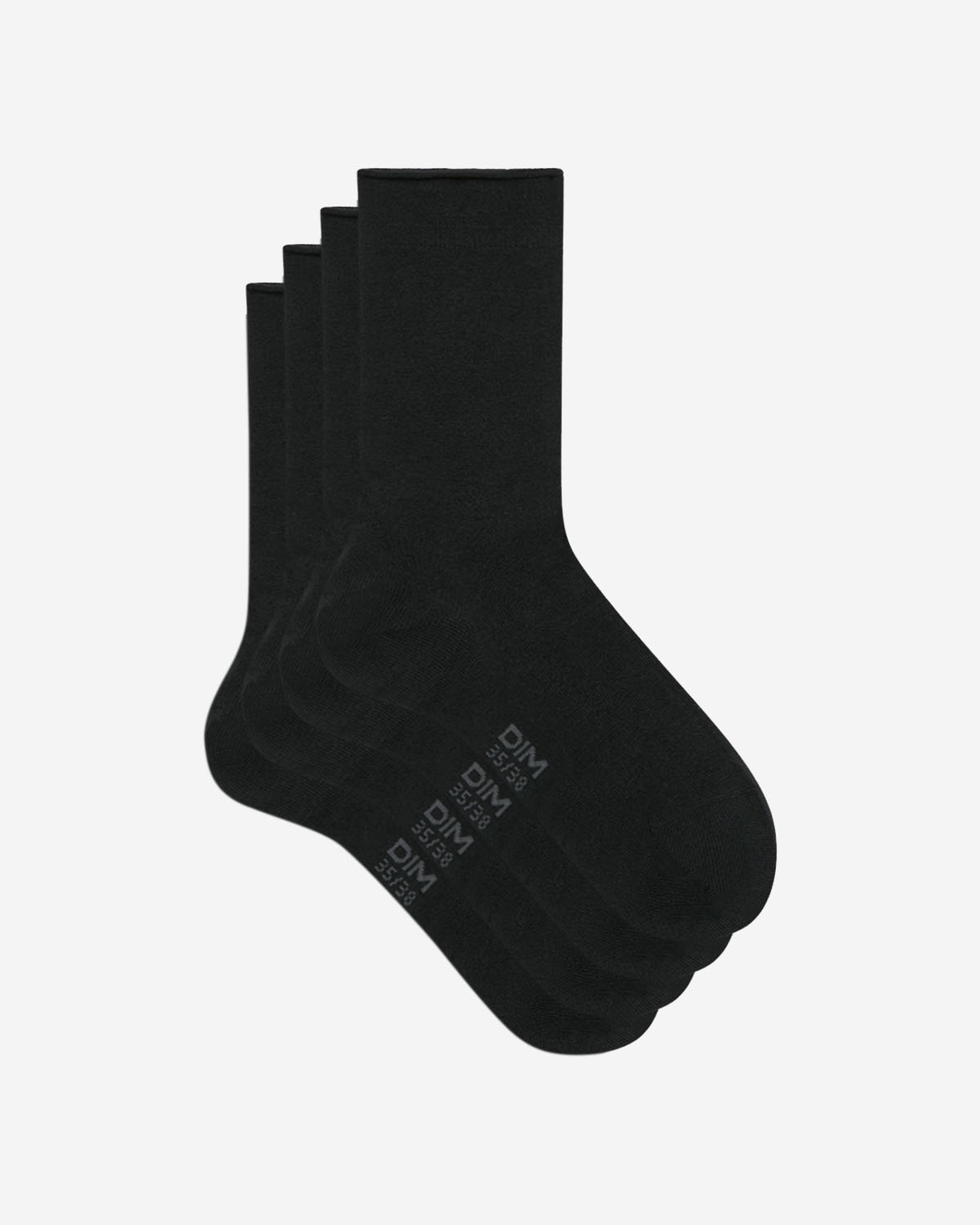 Pack de 2 calcetines cortos de mujer extra suaves de modal - Dim - Negro Negro-3