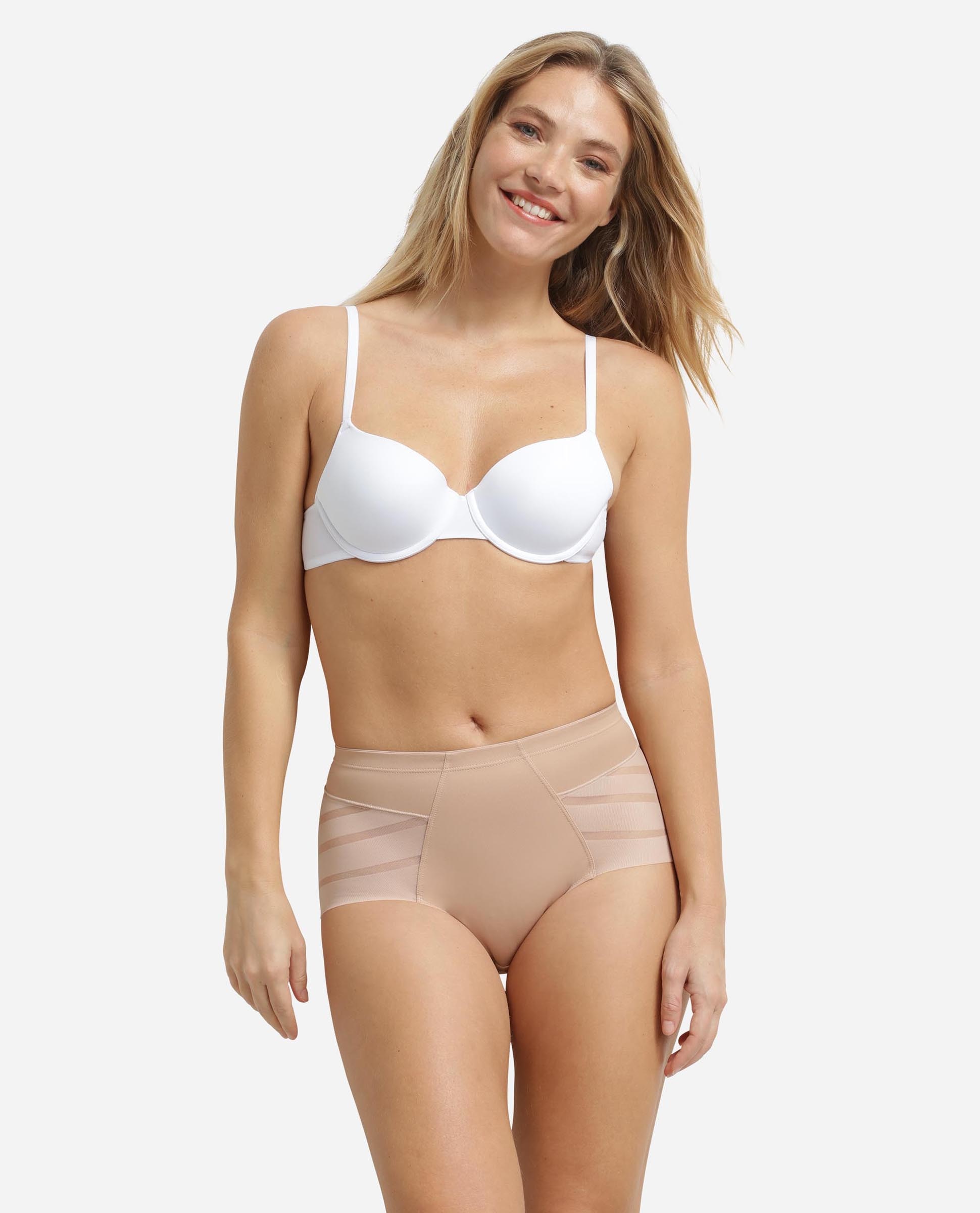 Braga reductora con cintura midi de suave microfibra - Dim - Natural Natural-3