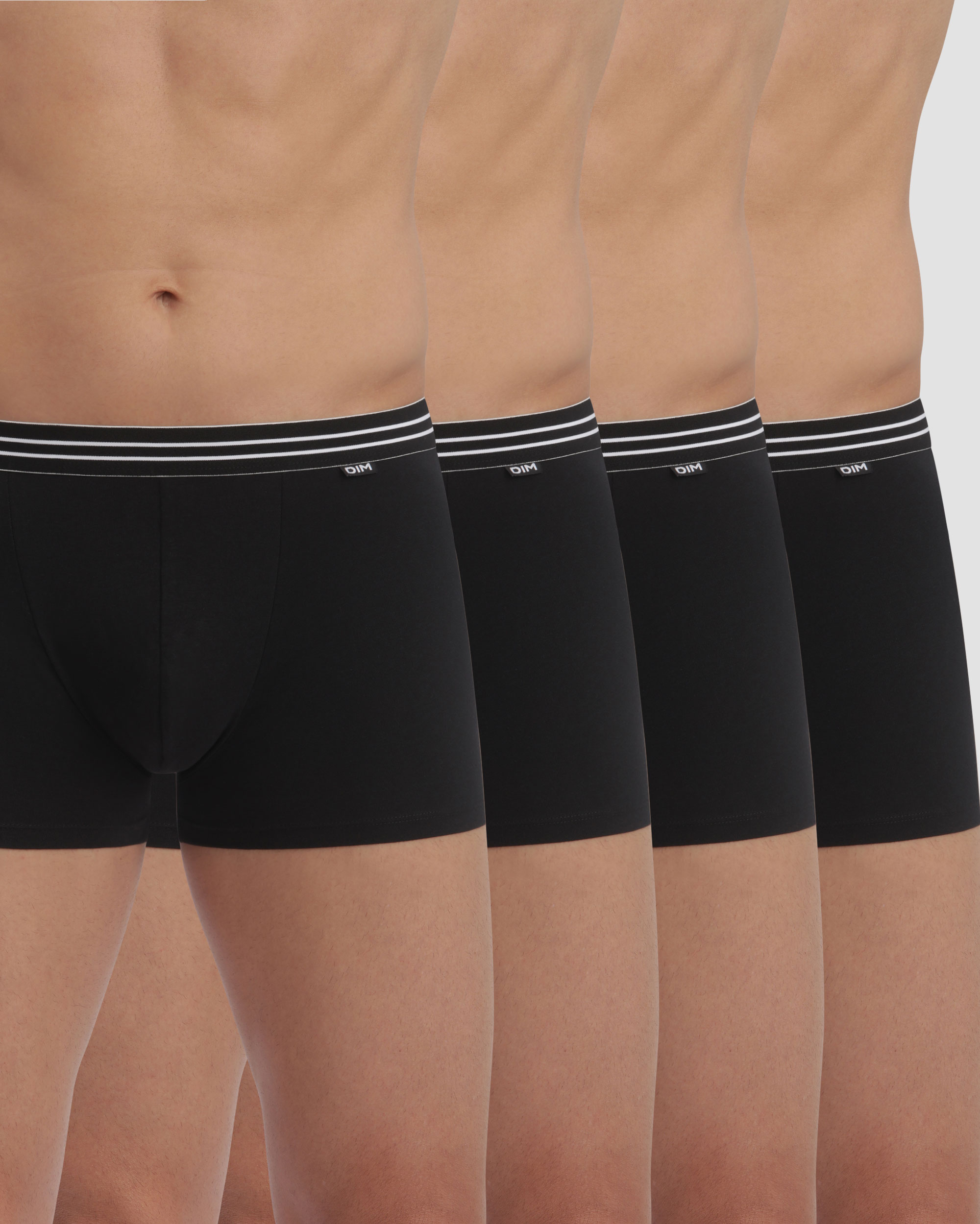 Bóxers de algodón elástico con diseño en la cinturilla - Dim - Negro Negro-2