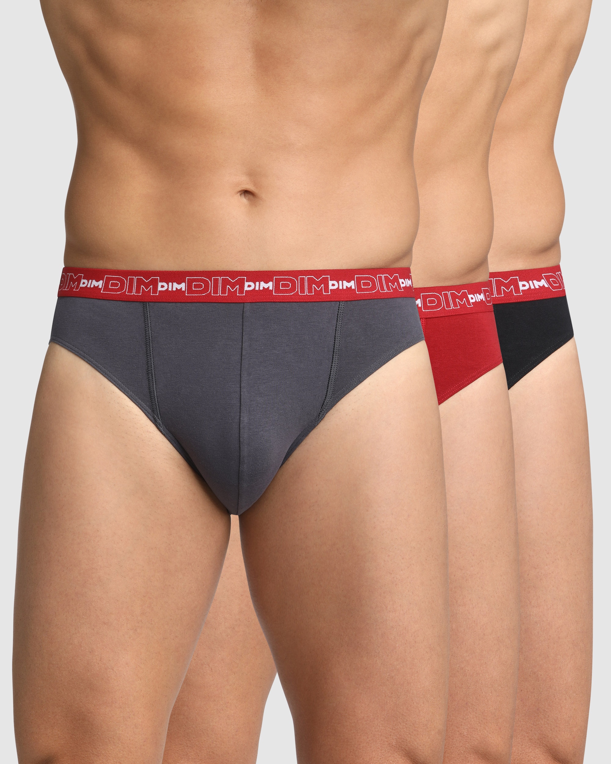 Imagen 1 de Pack de tres slips algodón elástico básico y cómodo dim coton stretch Multicolor