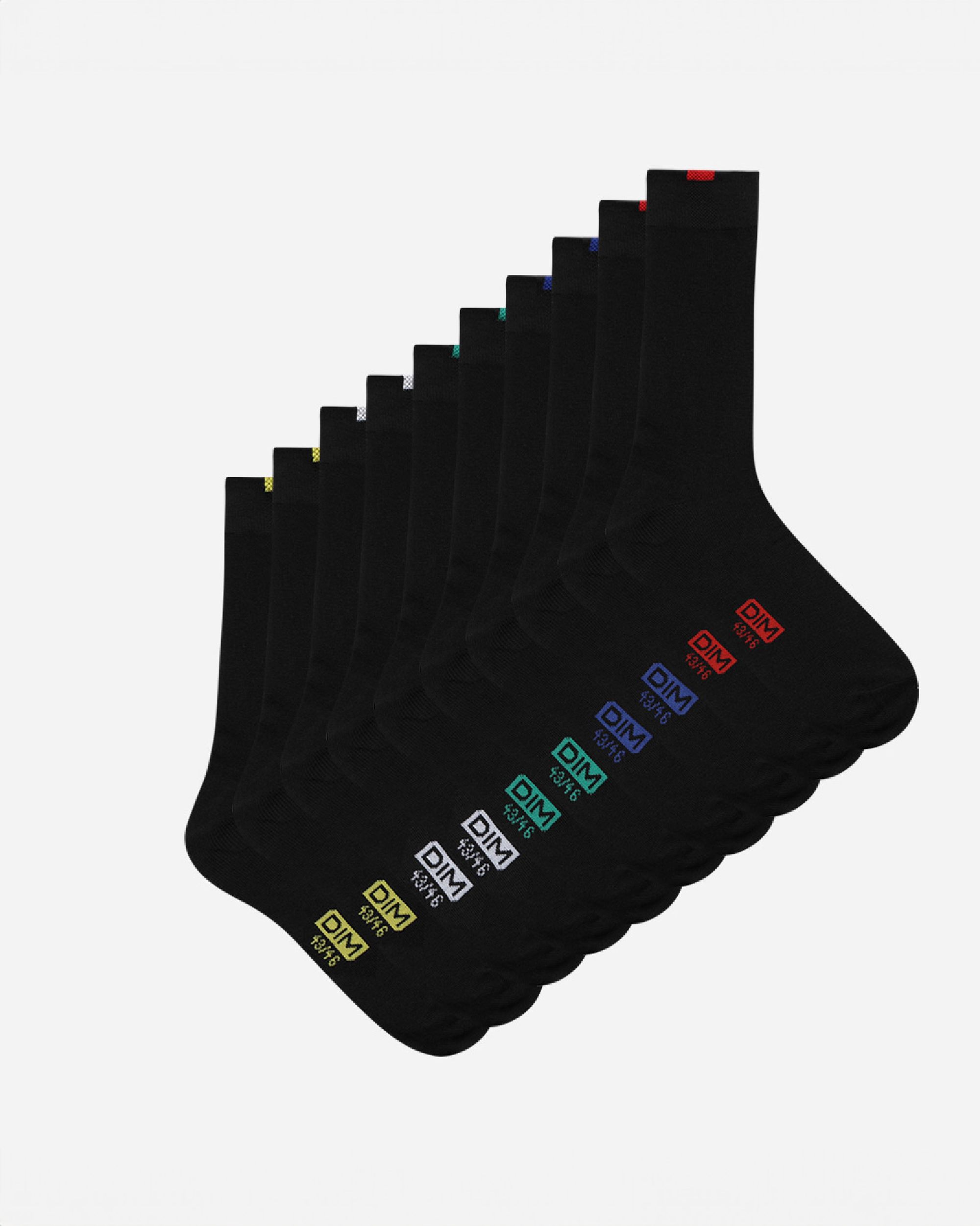 Pack de cinco calcetines de hombre altos reforzados - Dim - Negro Negro-2