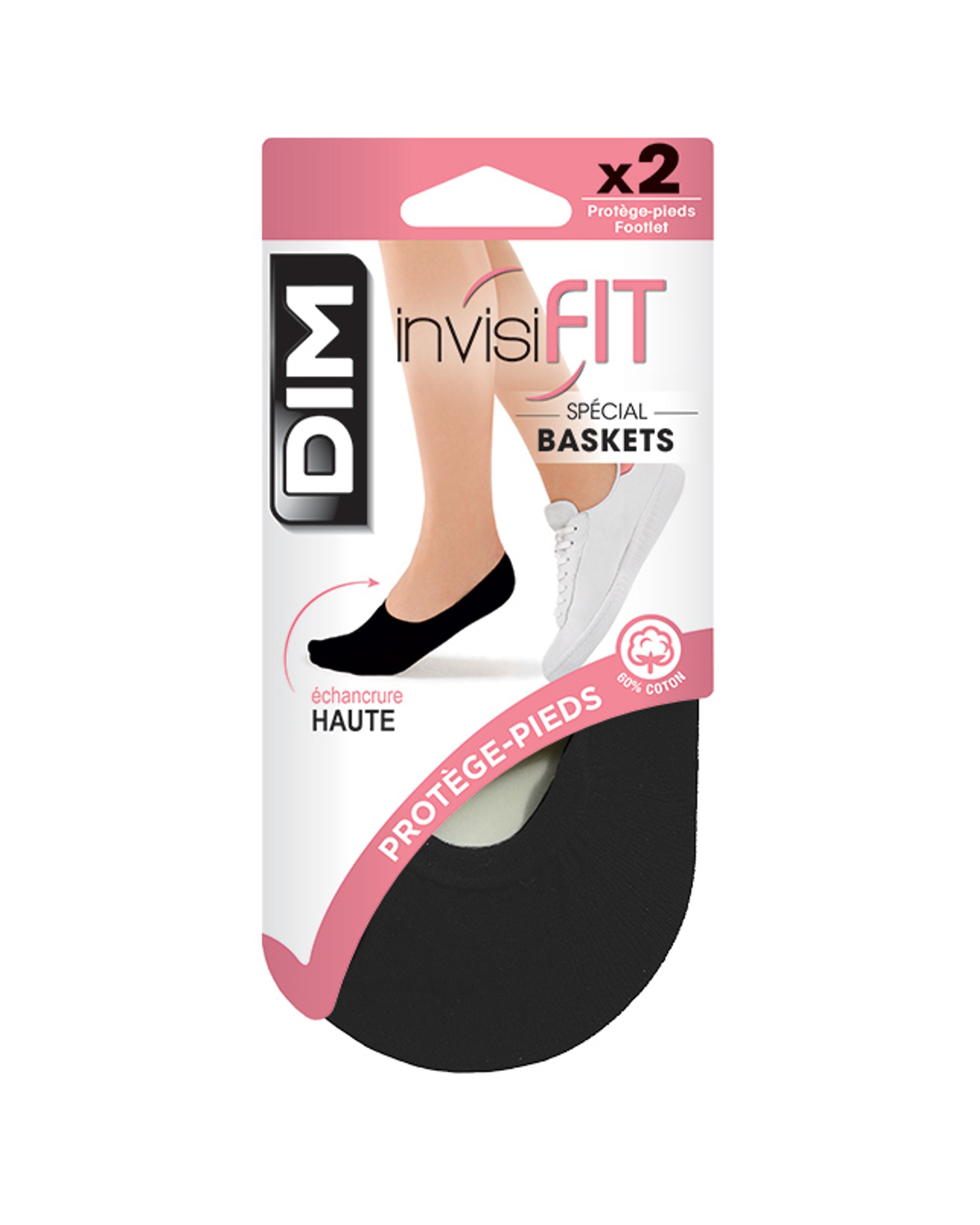Pack de 2 salvapiés para zapatos de cordones o deportivo - Dim - Negro Negro-1