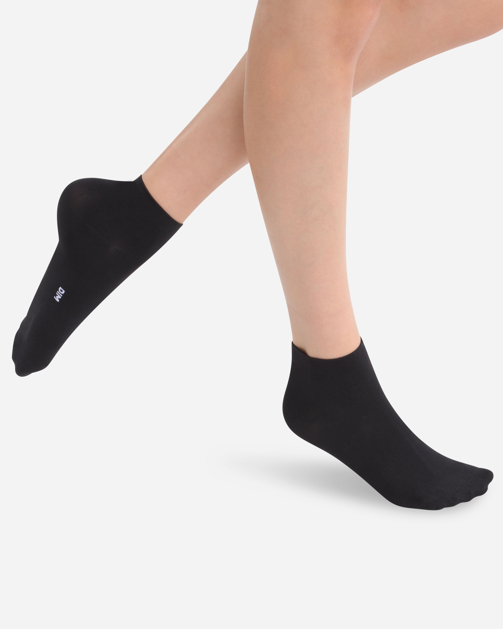 Pack de 2 calcetines tobilleros de mujer skin extra suaves - Dim - Negro Negro-1