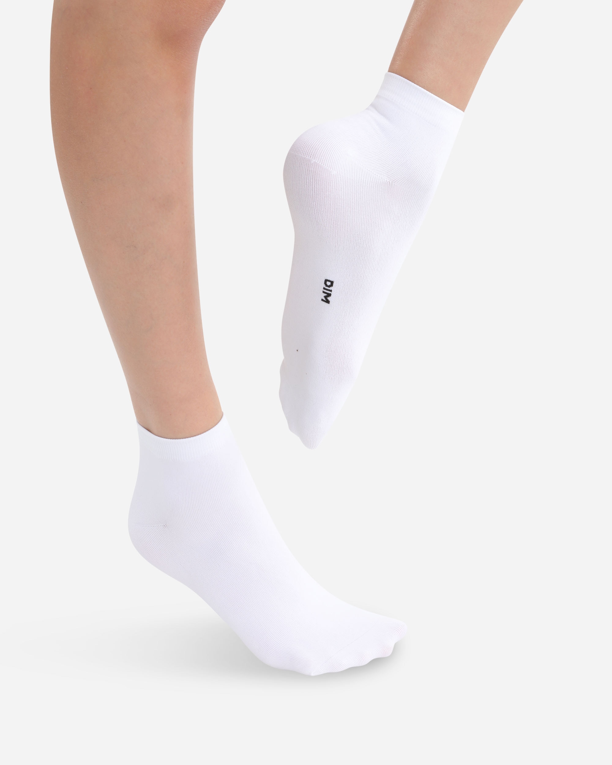 Pack de 2 calcetines tobilleros de mujer skin extra suaves - Dim - Blanco Blanco-1