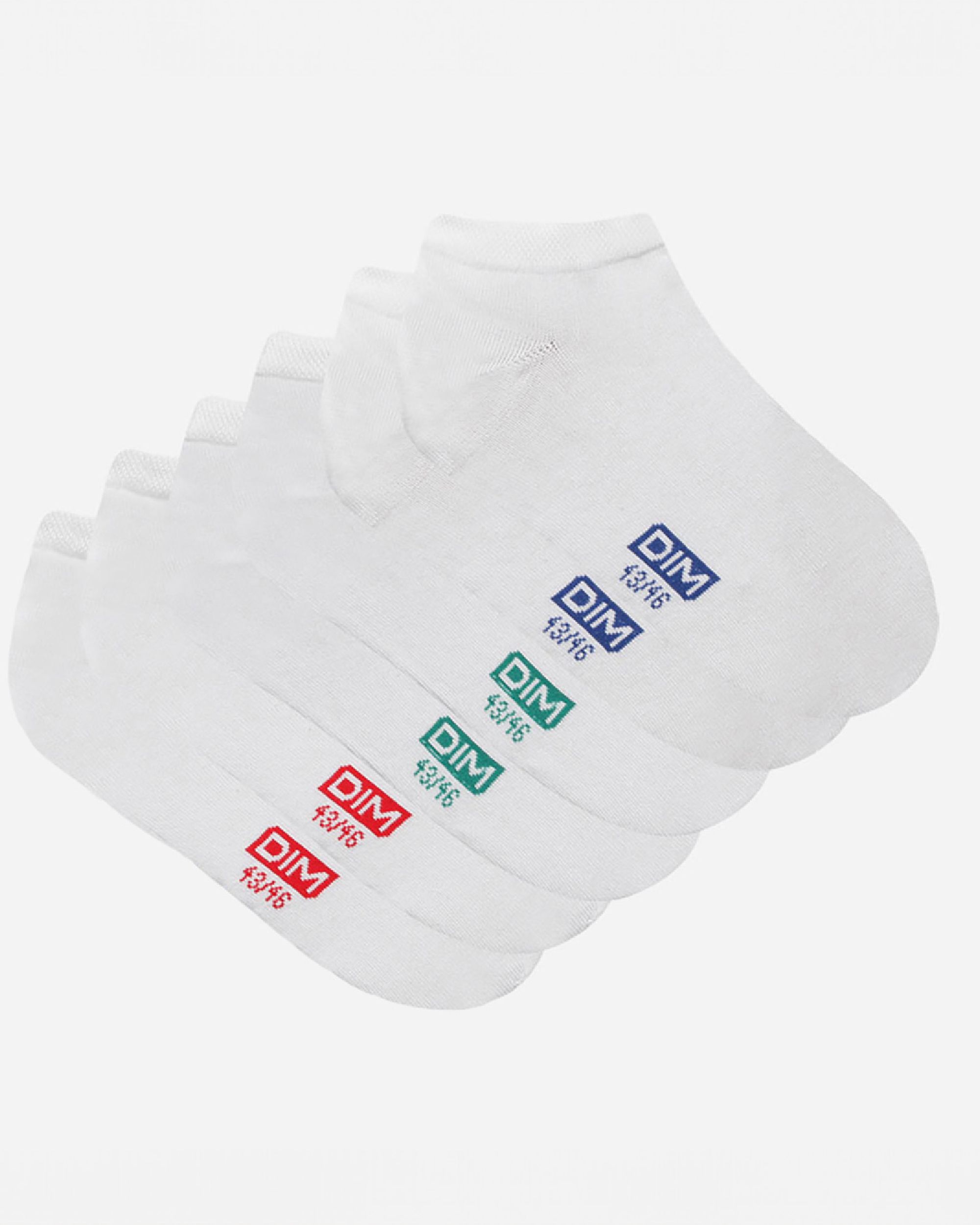 Pack de tres calcetines invisibles de hombre de algodón - Dim - Blanco Blanco-2