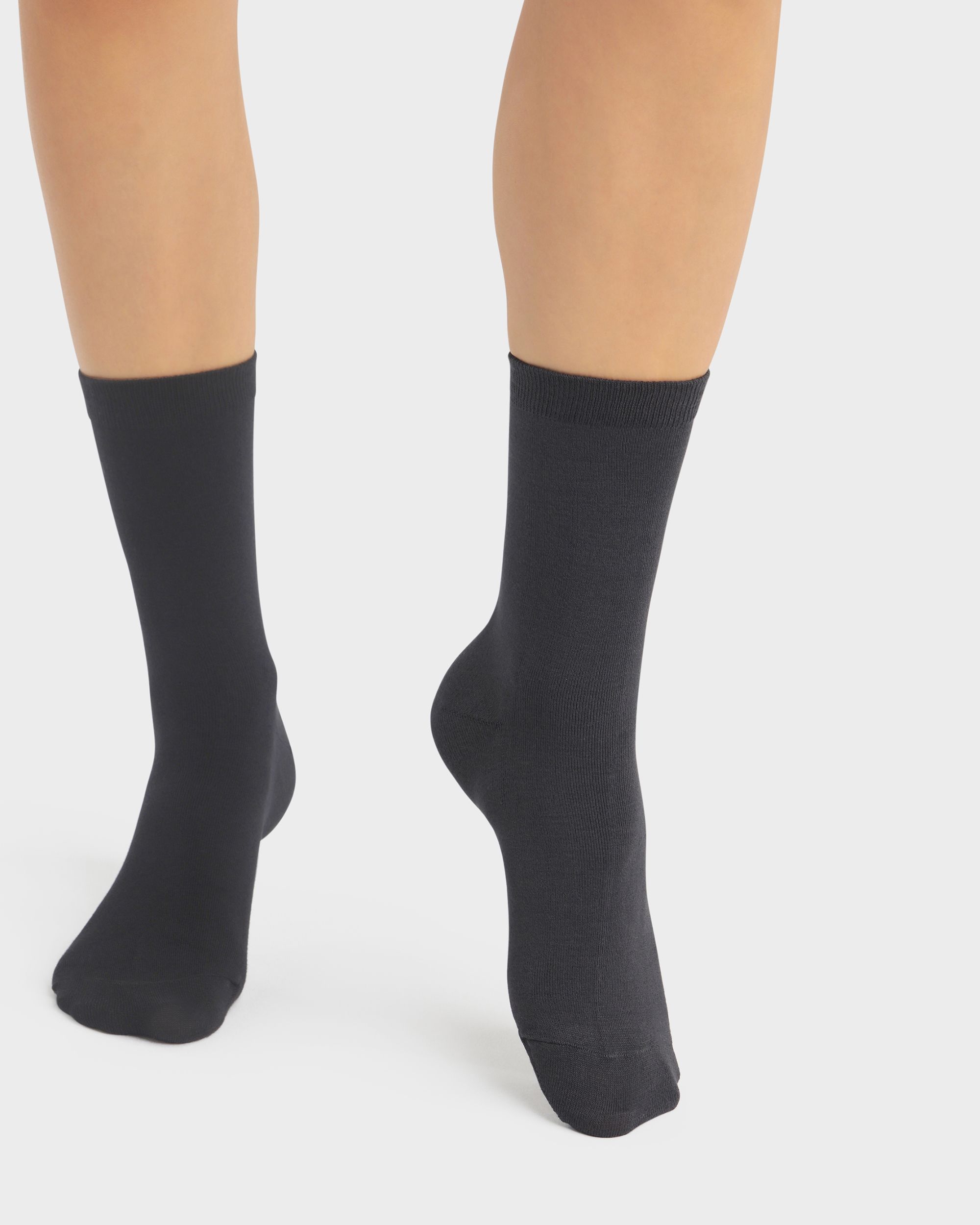 Pack de 2 suaves calcetines de fibra de bambú - Dim - Gris oscuro Gris oscuro-1