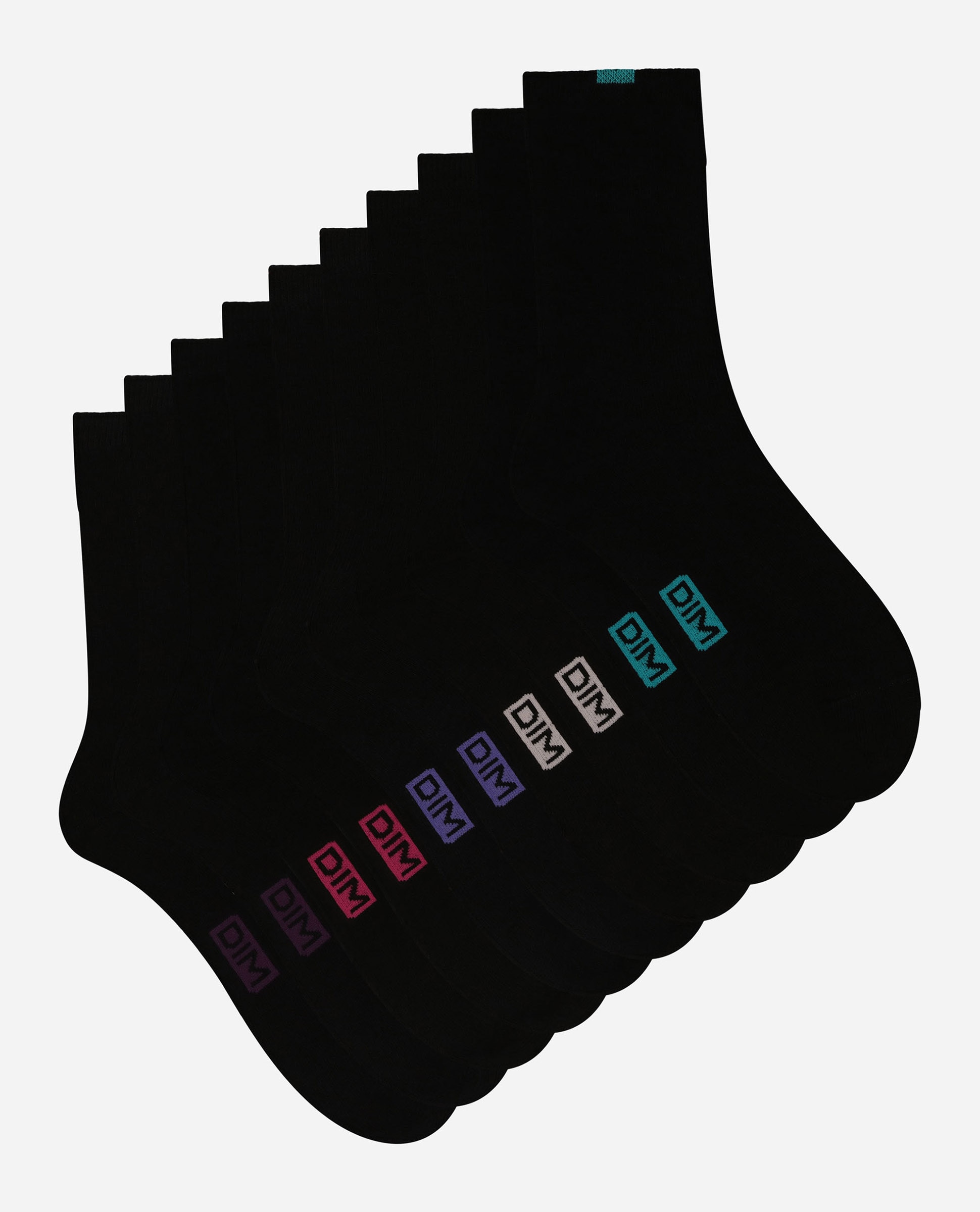 Pack de 5 calcetines altos de mujer - Dim - Negro Negro-2