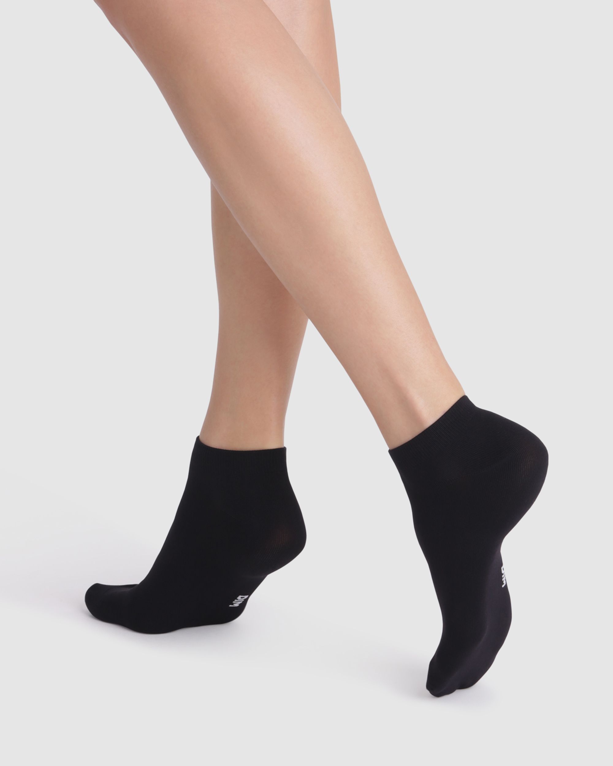 Pack de 2 calcetines tobilleros de mujer skin suaves efecto segunda piel - Dim - Negro Negro-2