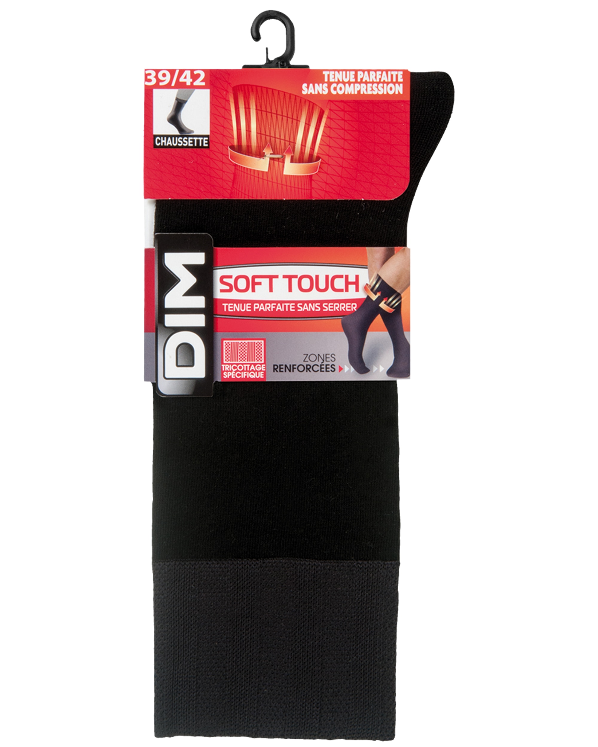 Calcetines de hombre altos borde sin compresión - Dim - Negro Negro-2