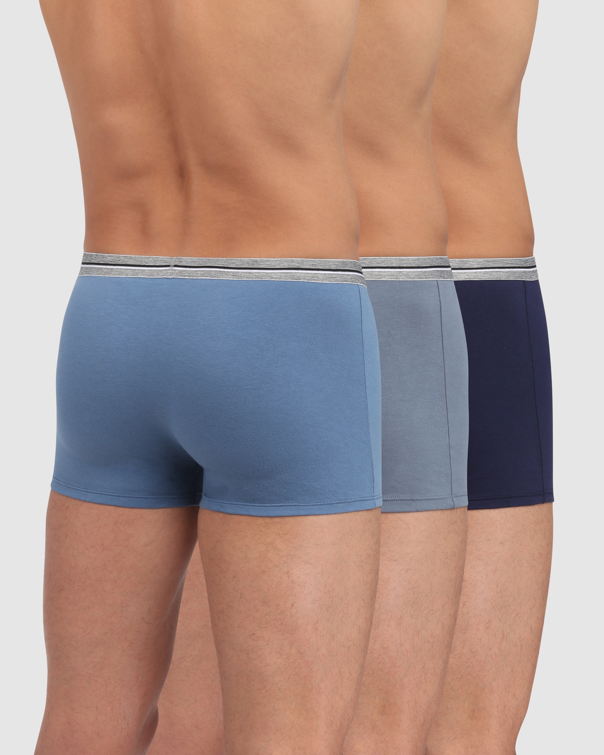 Pack de tres bóxers de punto de hombre en tonos azules - Dim - Azul Azul-2
