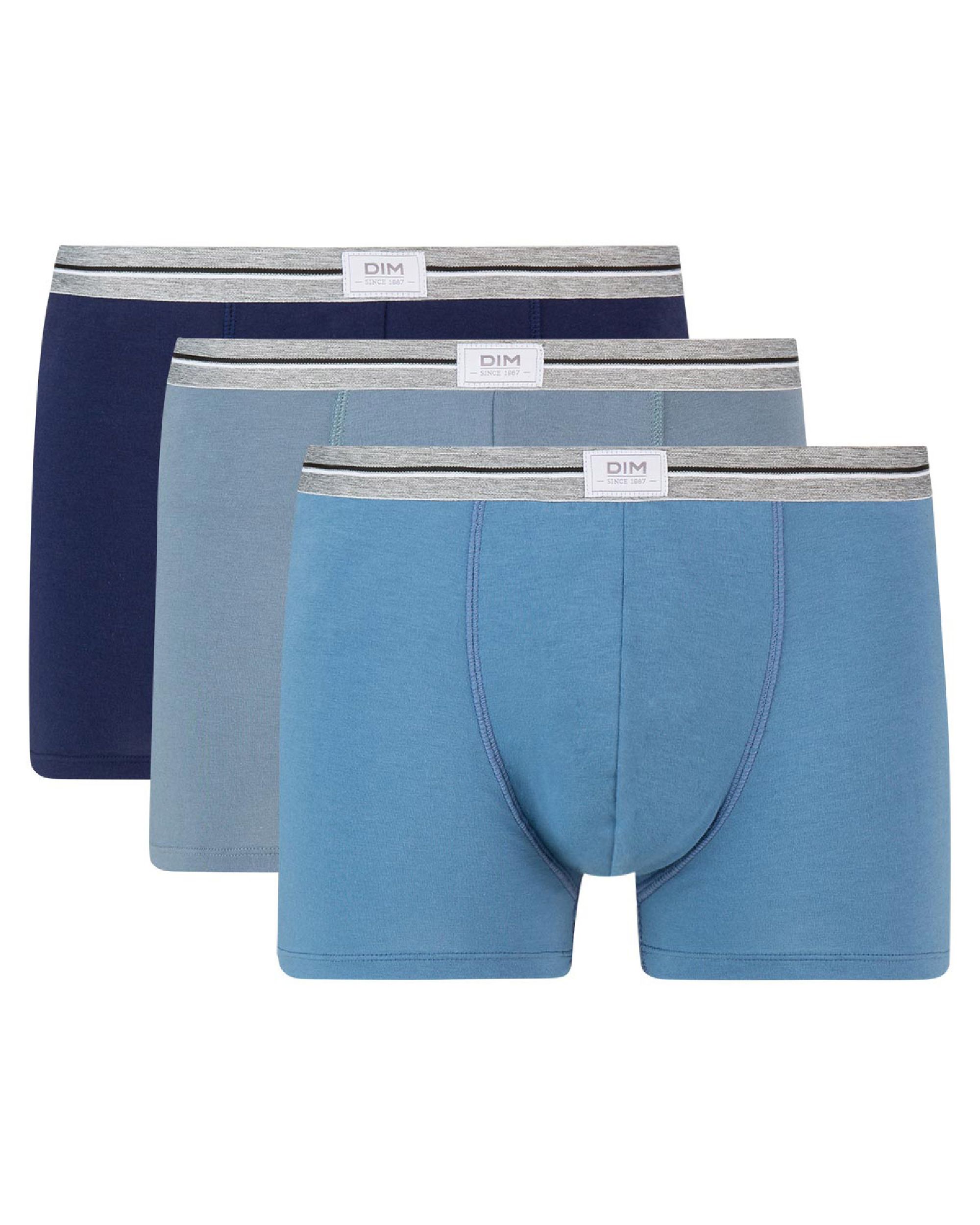 Pack de tres bóxers de punto de hombre en tonos azules - Dim - Azul Azul-3