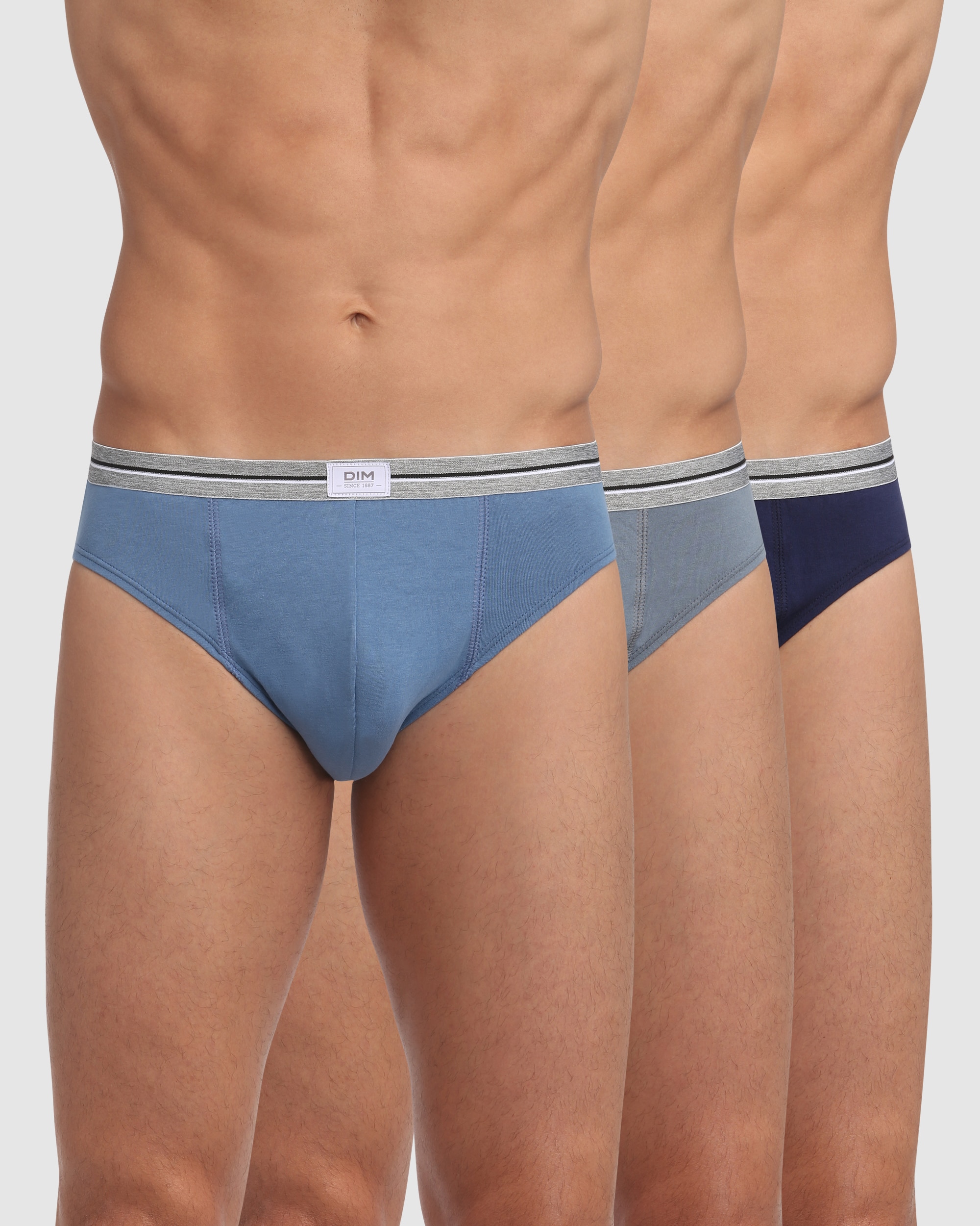 Imagen 0 de Pack de tres slips de hombre en tonos azules Azul