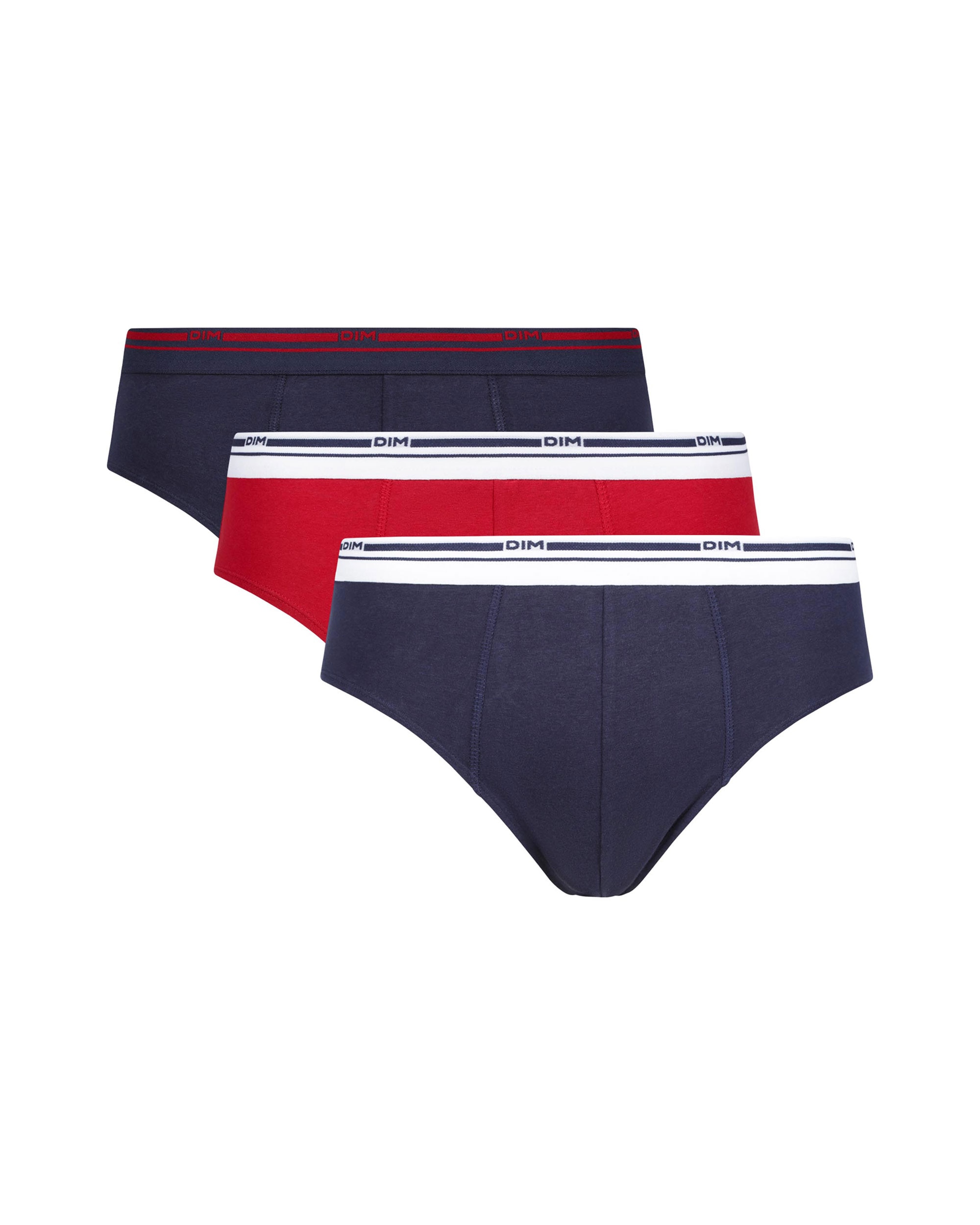 Imagen 0 de Pack de 3 slips de algodón elástico de estilo básico para máxima comodidad DIM Multicolor