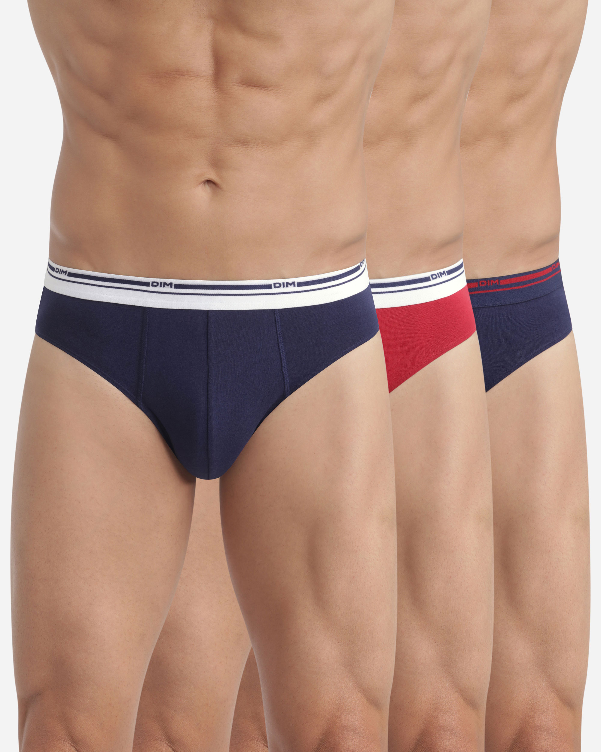 Pack de 3 slips de algodón elástico de estilo básico para máxima comodidad DIM - Multicolor Multicolor-2