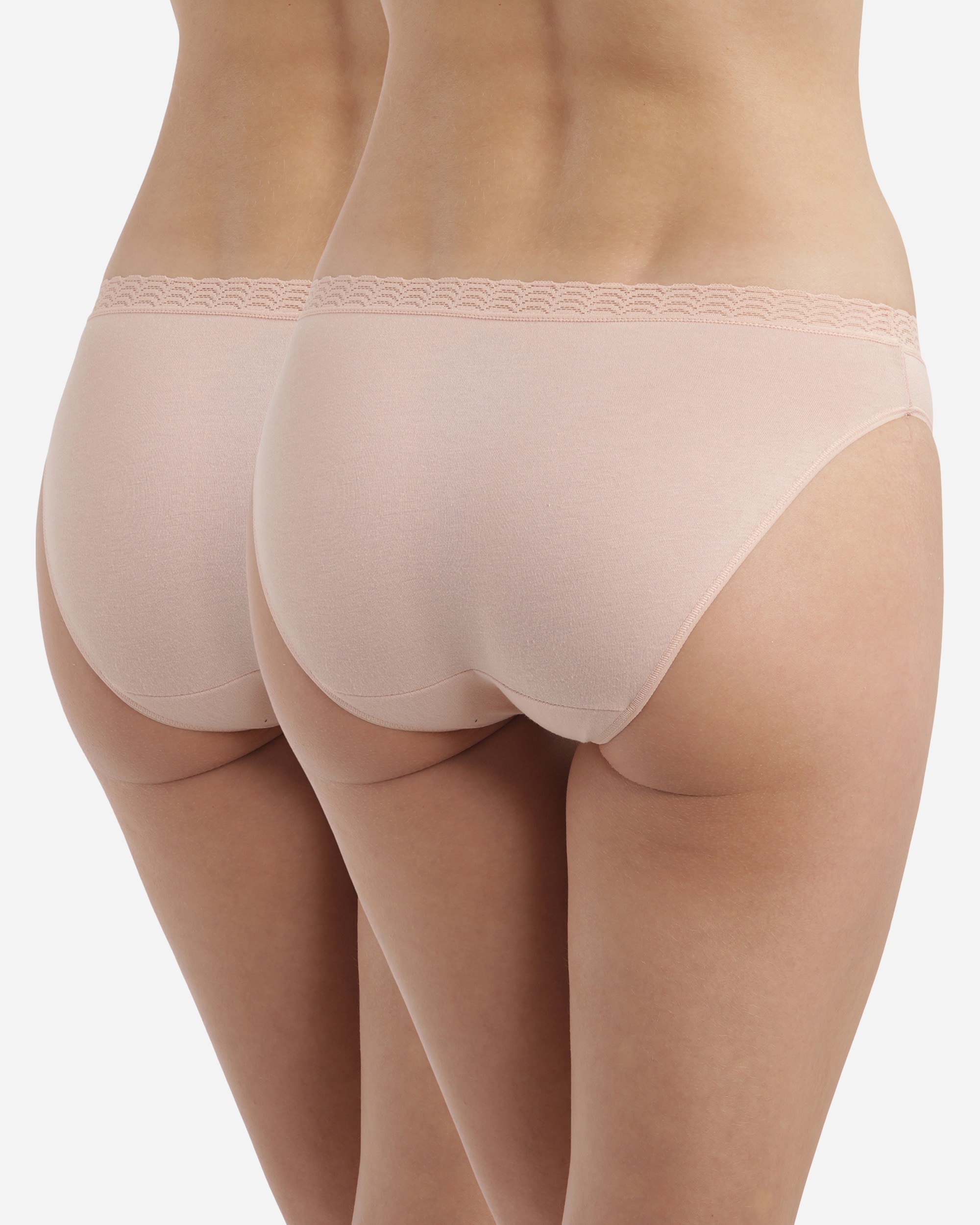 Pack de 2 bragas de algodón elástico - Dim - Rosa Rosa-2