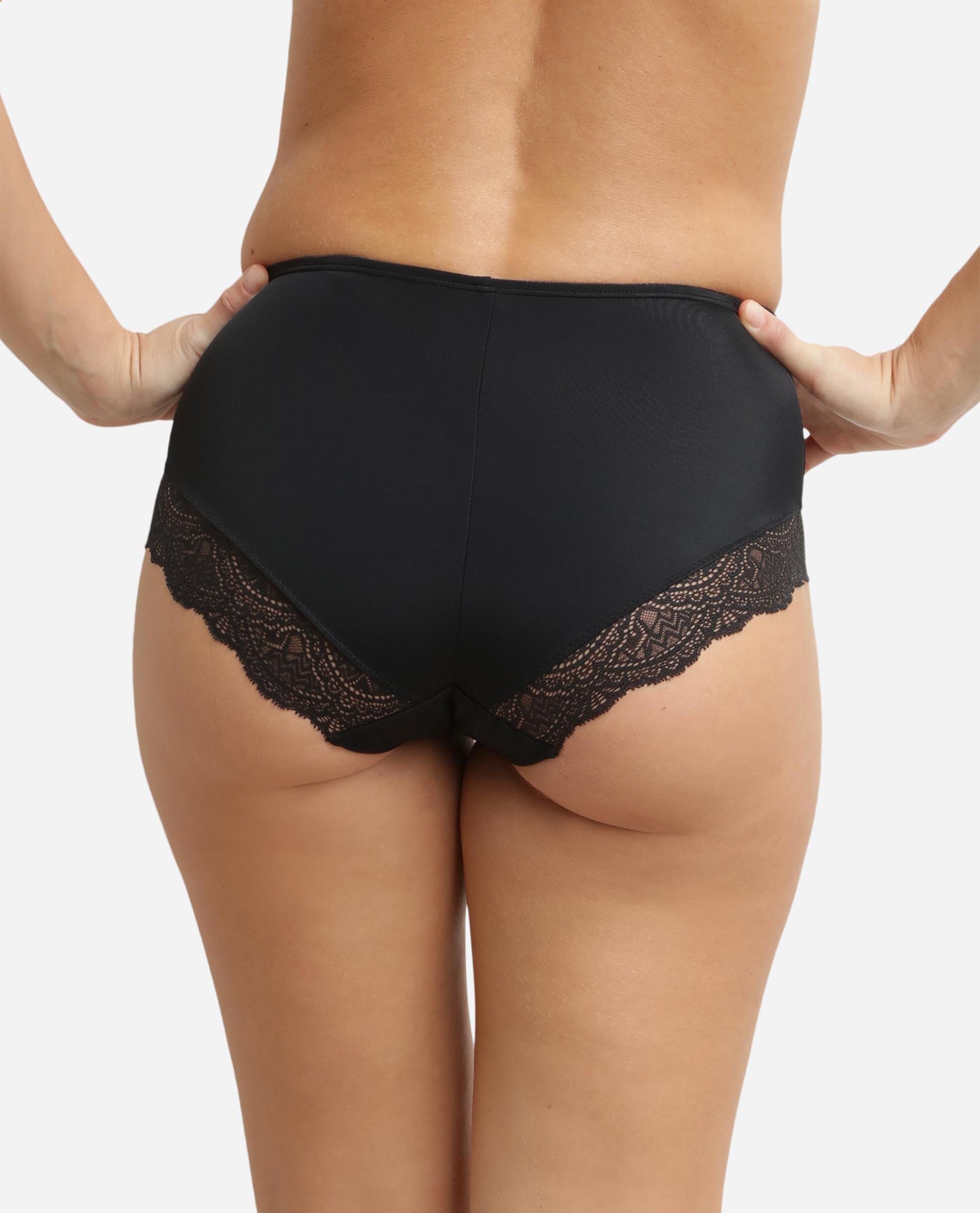 Braga reductora con cintura alta de microfibra con encaje - Dim - Negro Negro-2