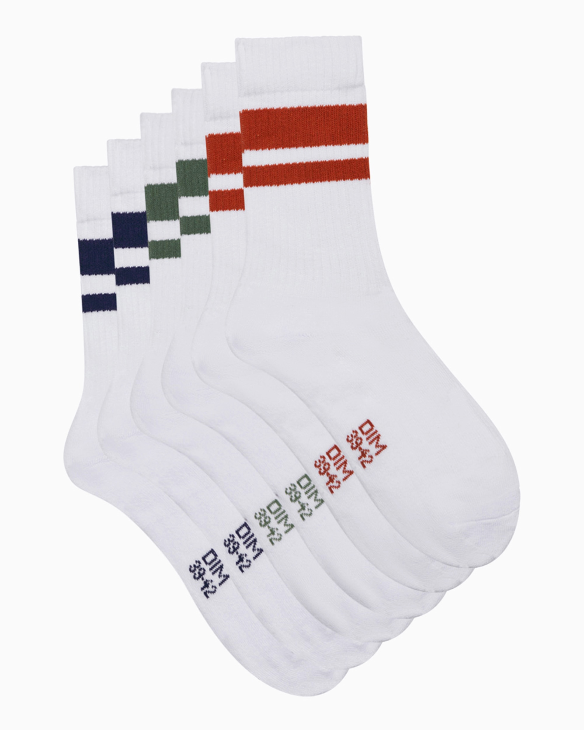 Pack de tres calcetines de hombre deportivos - Dim - Blanco Blanco-2