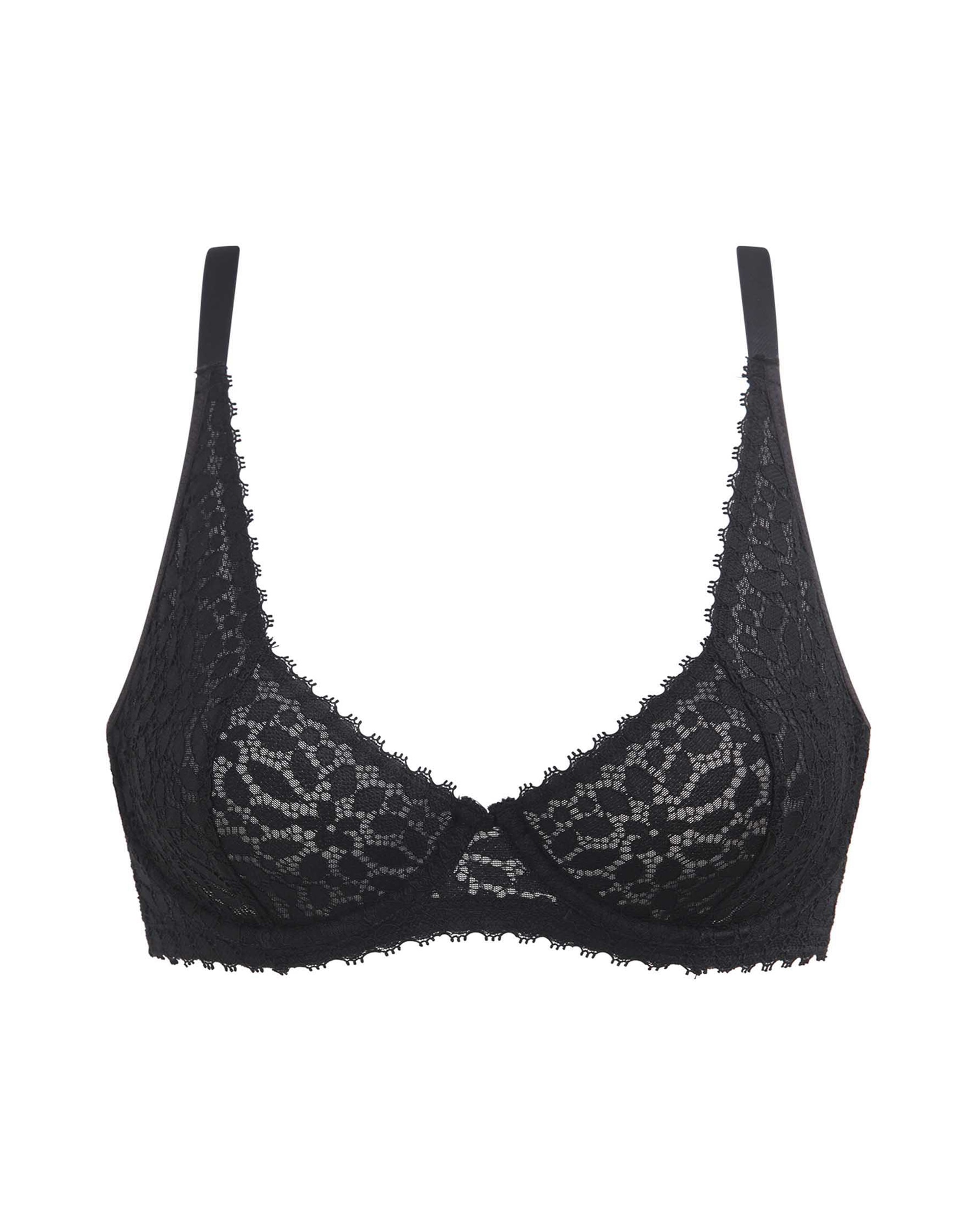 Sujetador con aro de encaje floral daily dentelle - Dim - Negro Negro-5