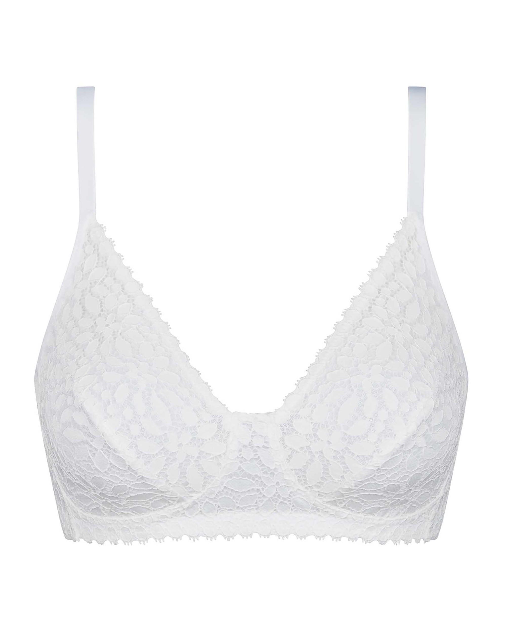 Sujetador sin aro de encaje floral daily dentelle - Dim - Blanco Blanco-5