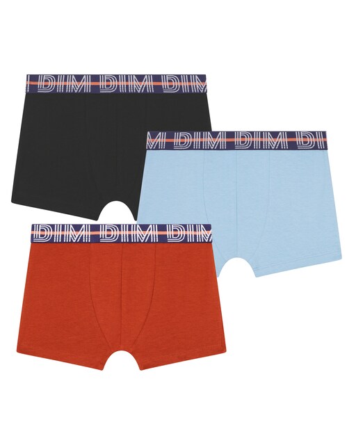 Imagen 0 de Pack de 3 boxers de niño lisos con logotipo en la cintura