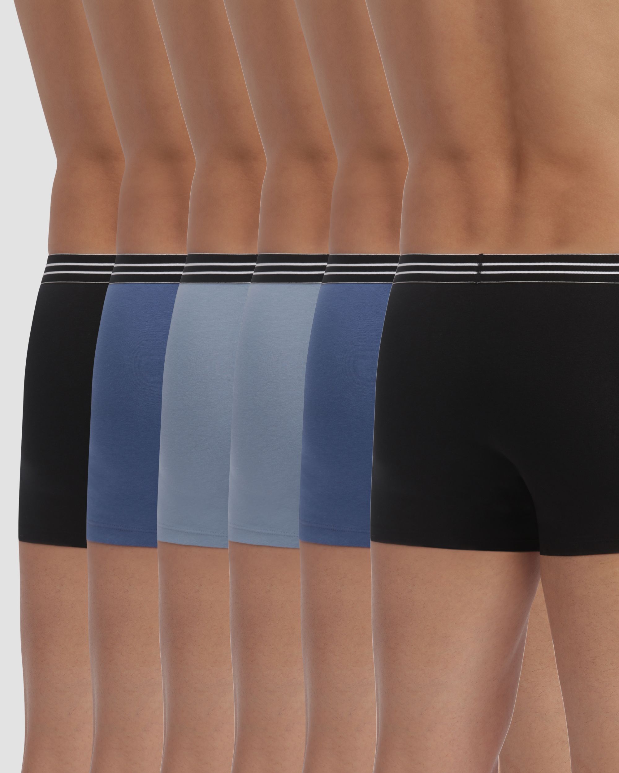 Pack de seis bóxers de algodón elástico en varios colores con cinturilla discreta ecodim - Multicolor Multicolor-2