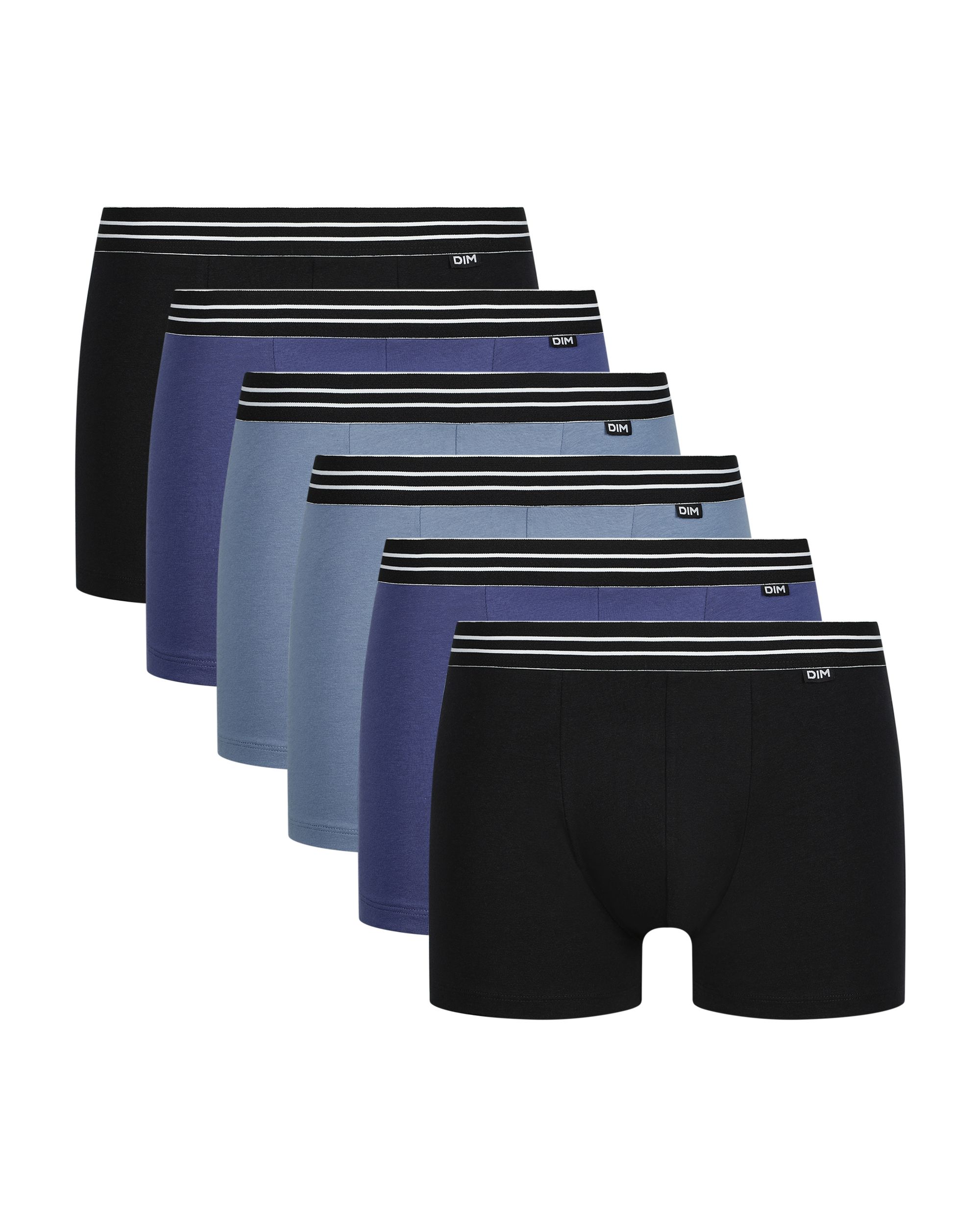 Pack de seis bóxers de algodón elástico en varios colores con cinturilla discreta ecodim - Multicolor Multicolor-3