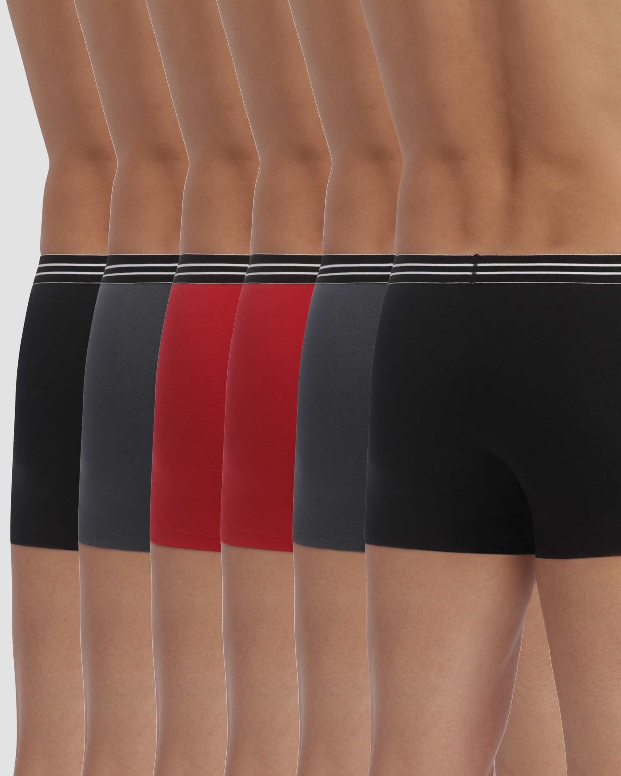 Pack de seis bóxers de algodón elástico en varios colores con cinturilla discreta ecodim - Multicolor Multicolor-2
