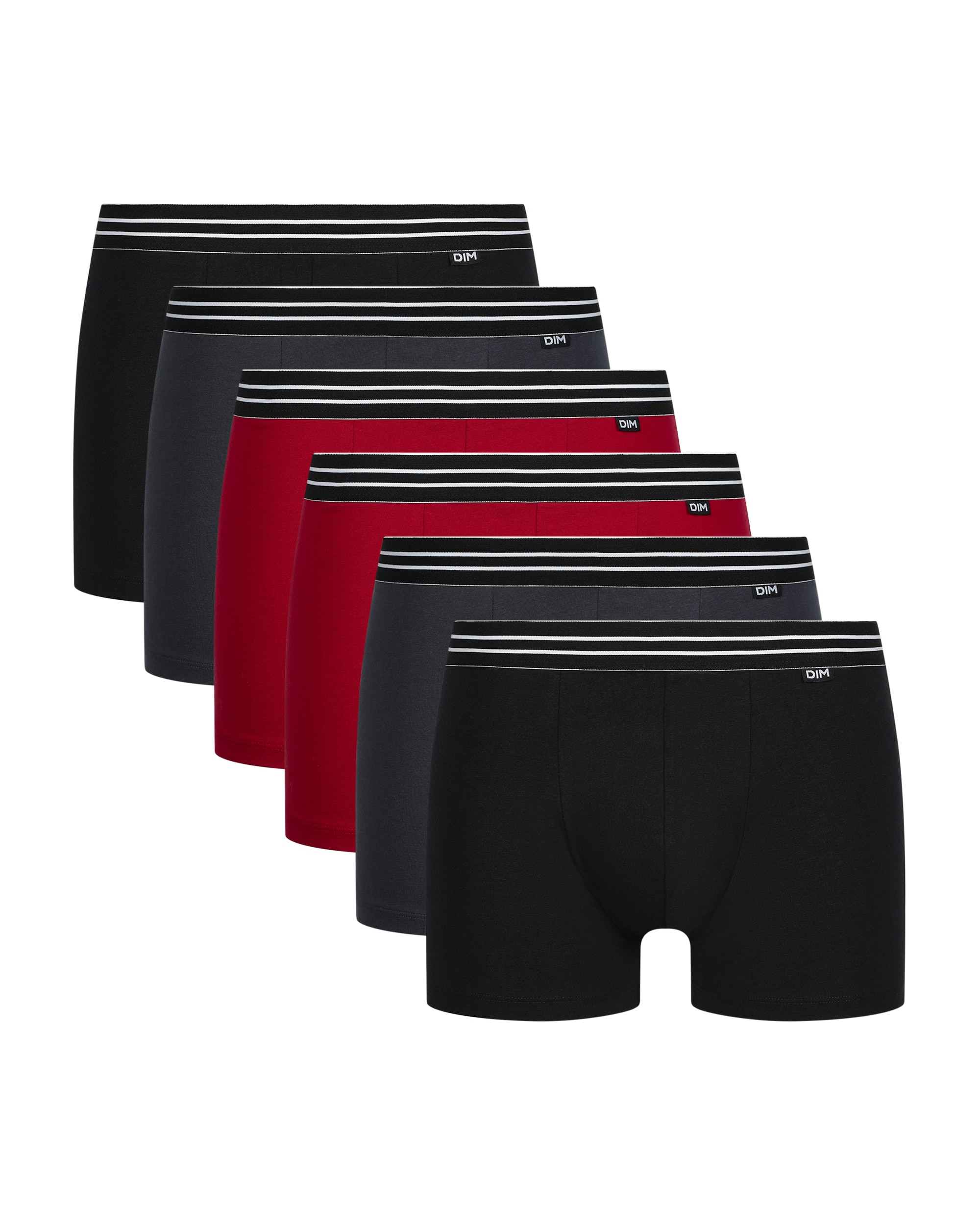 Pack de seis bóxers de algodón elástico en varios colores con cinturilla discreta ecodim - Multicolor Multicolor-3