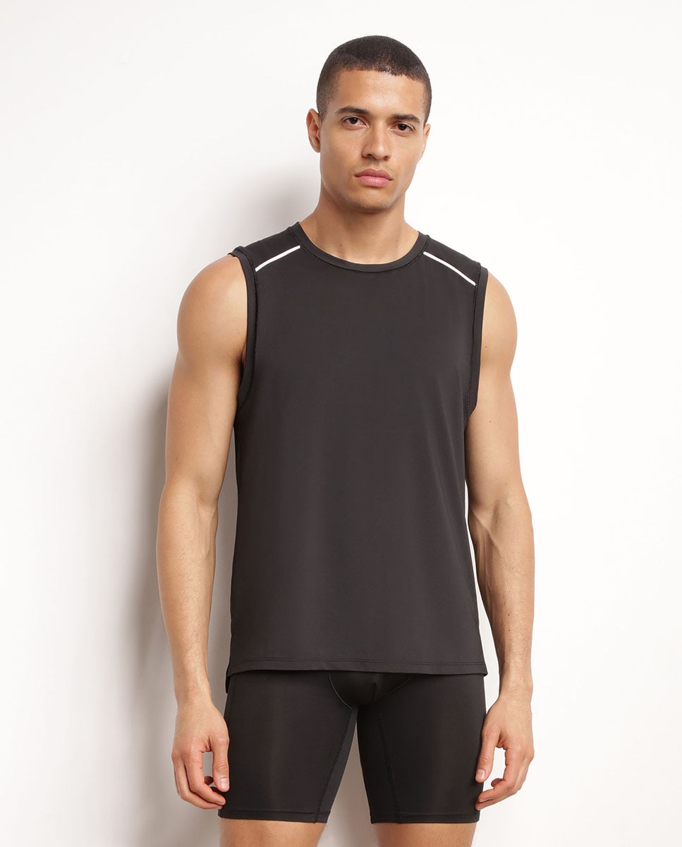 Imagen 1 de Camiseta de hombre sin mangas deportiva Negro