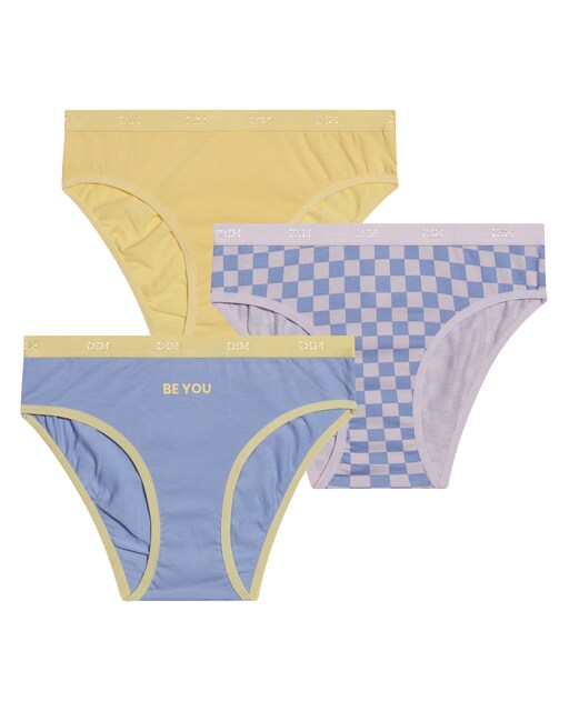 Imagen 0 de Pack de 3 braguitas de niña estampadas con cintura elástica