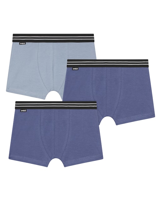 Imagen 0 de Pack de 3 boxers de niño lisos con cinturilla a contraste